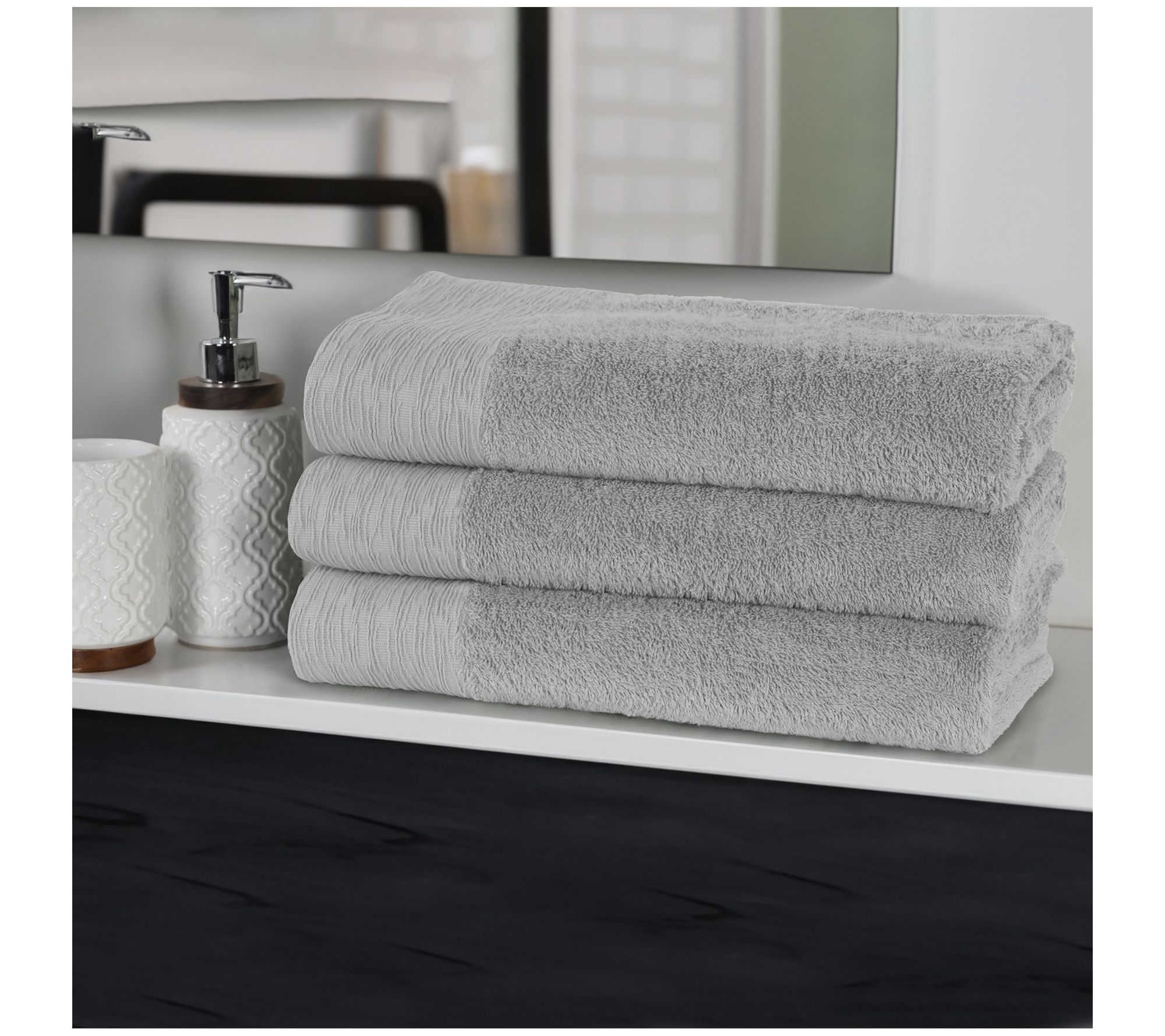 Superior Rayon made from Bamboo Solid Bath Towel Set of 3