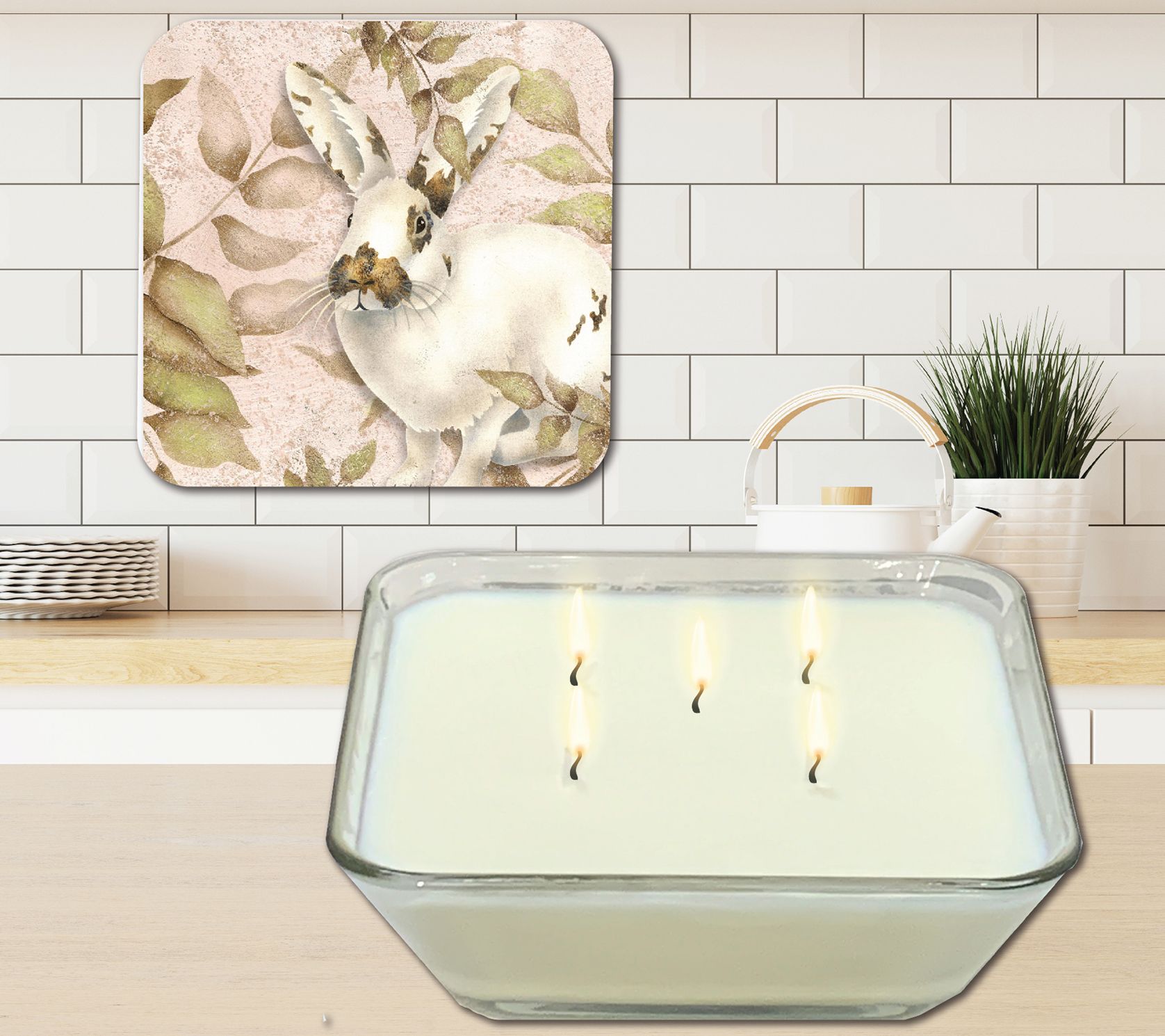 Courtside Market Bunny Leaves Soy Wax Candle &Artboard