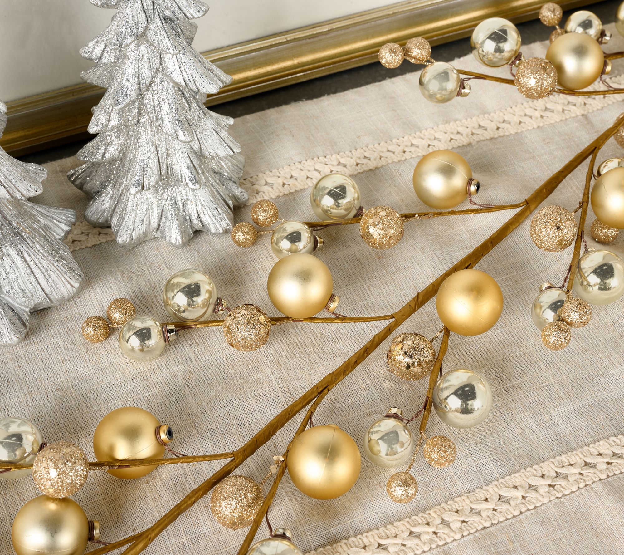 4' Ornament and Glitter Berry Garland by Valerie