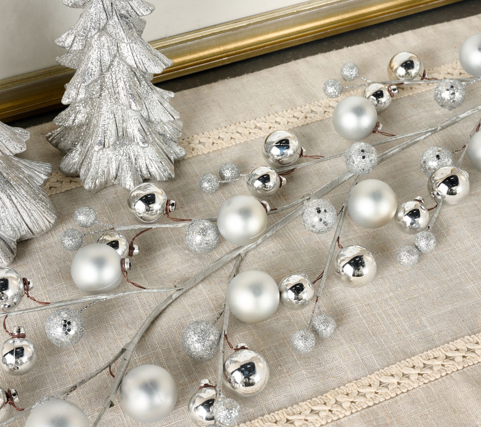 4' Ornament and Glitter Berry Garland by Valerie