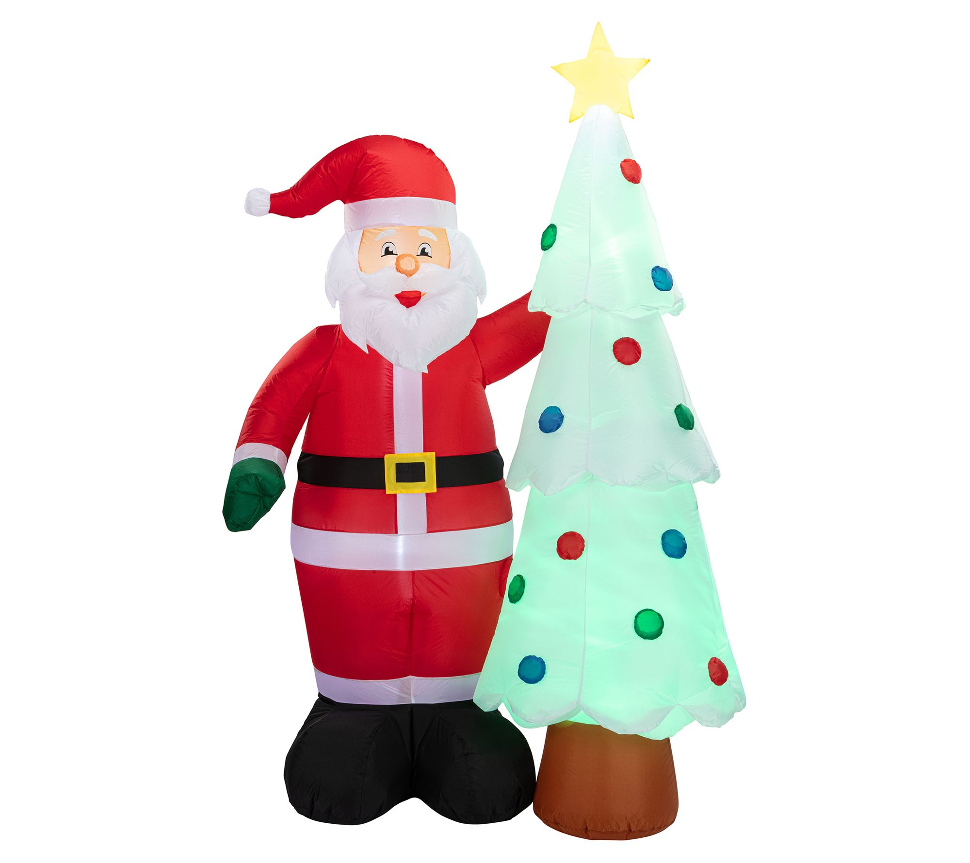Mr. Christmas 7 ft. Outdoor Lit Inflatable - Santa and Tree