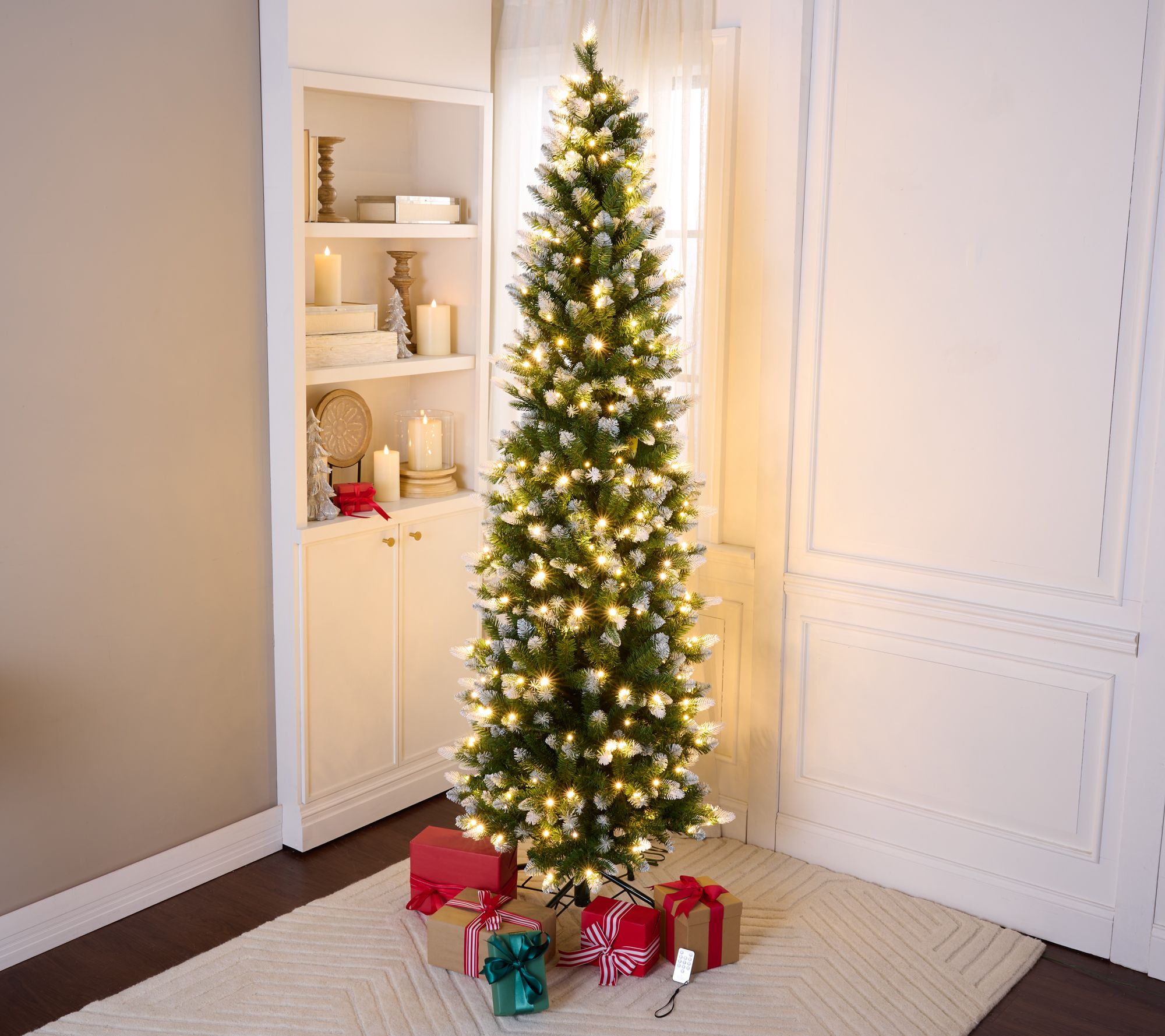 "As Is" Bethlehem Lights 7' Snow- Kissed Slim Tree w/ LEDs