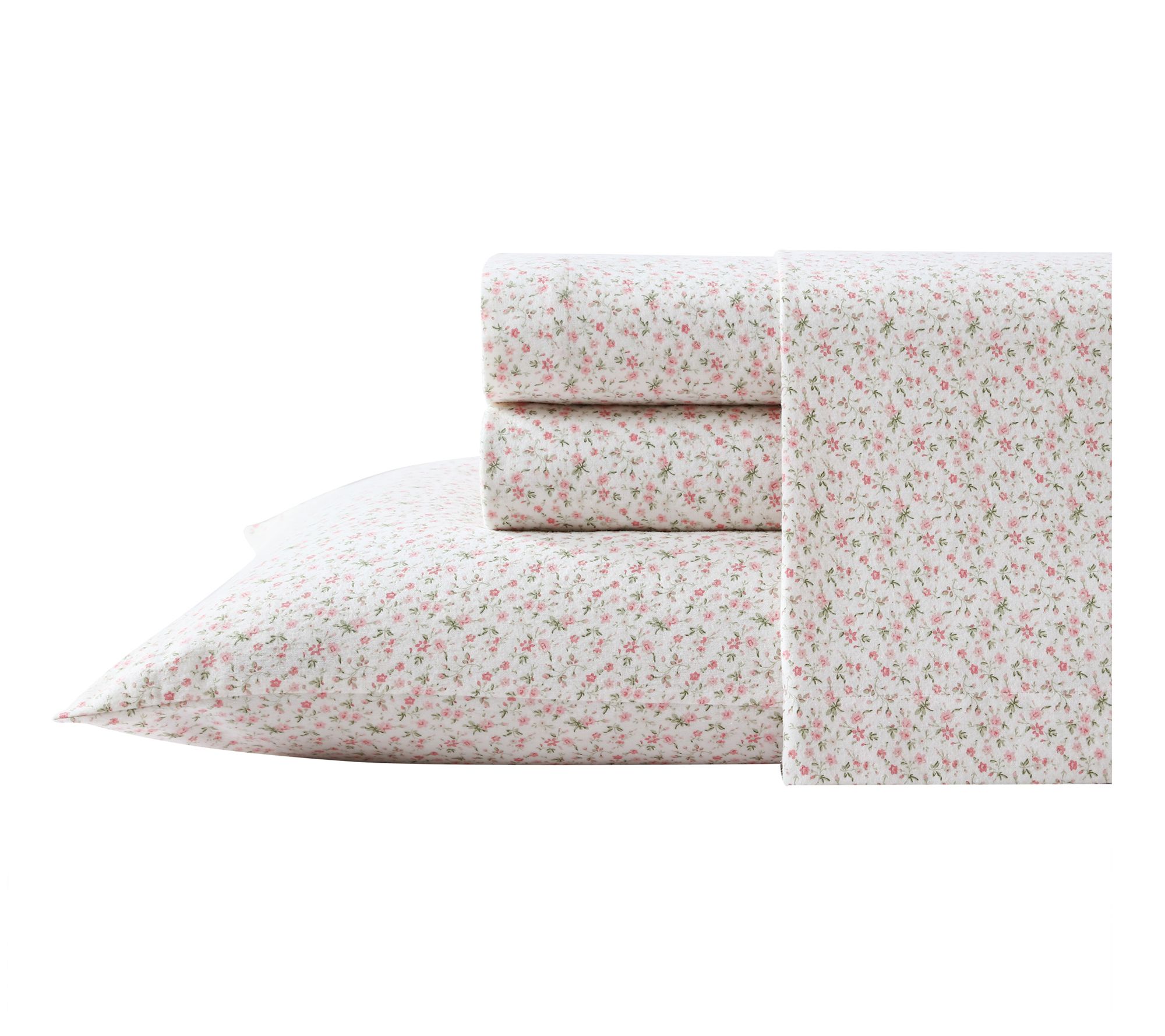 Laura Ashley Evie Soft Pink Twin Flannel SheetSet