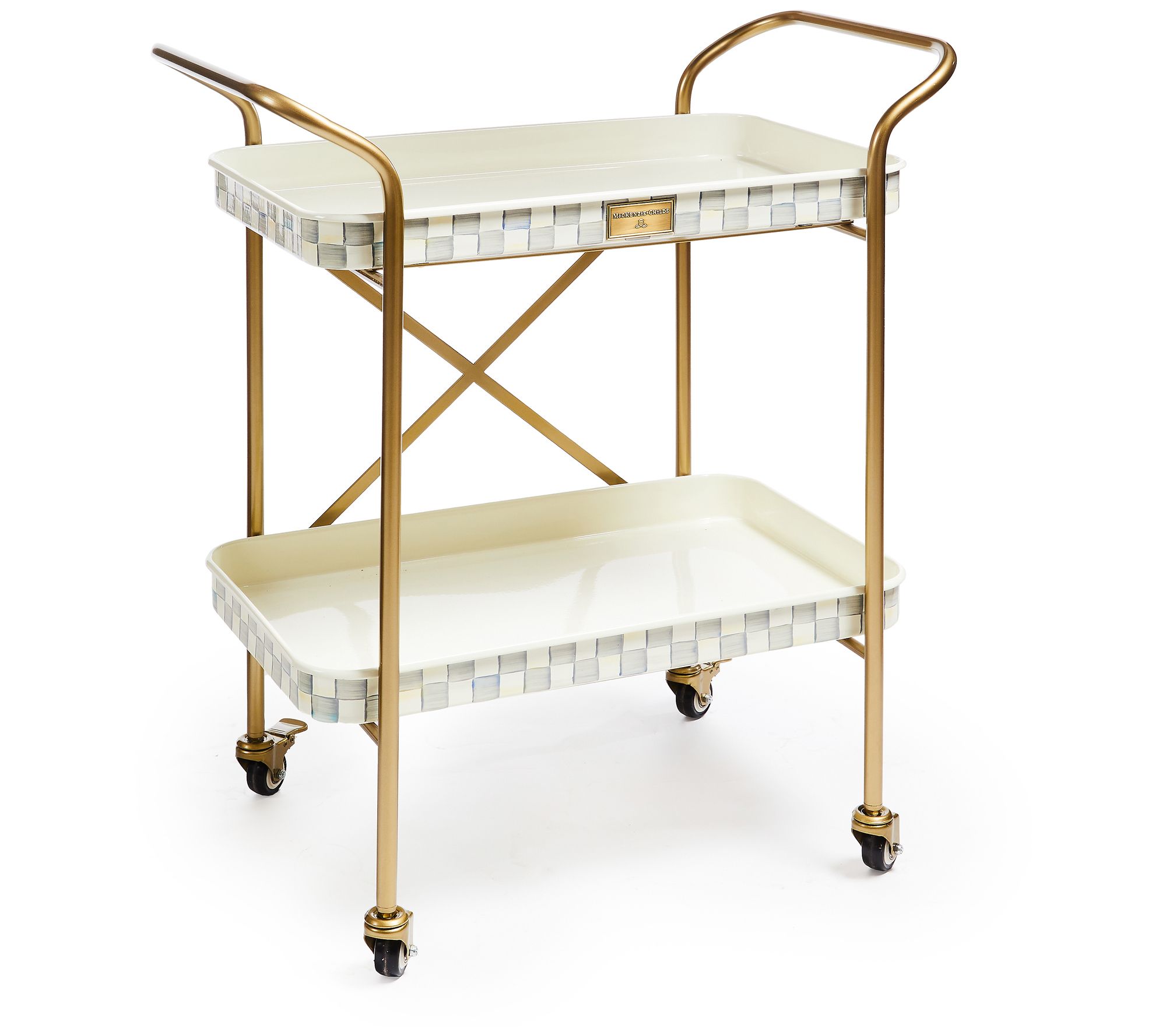 MacKenzie-Childs Sterling Check 2-Tier Kitchen Cart