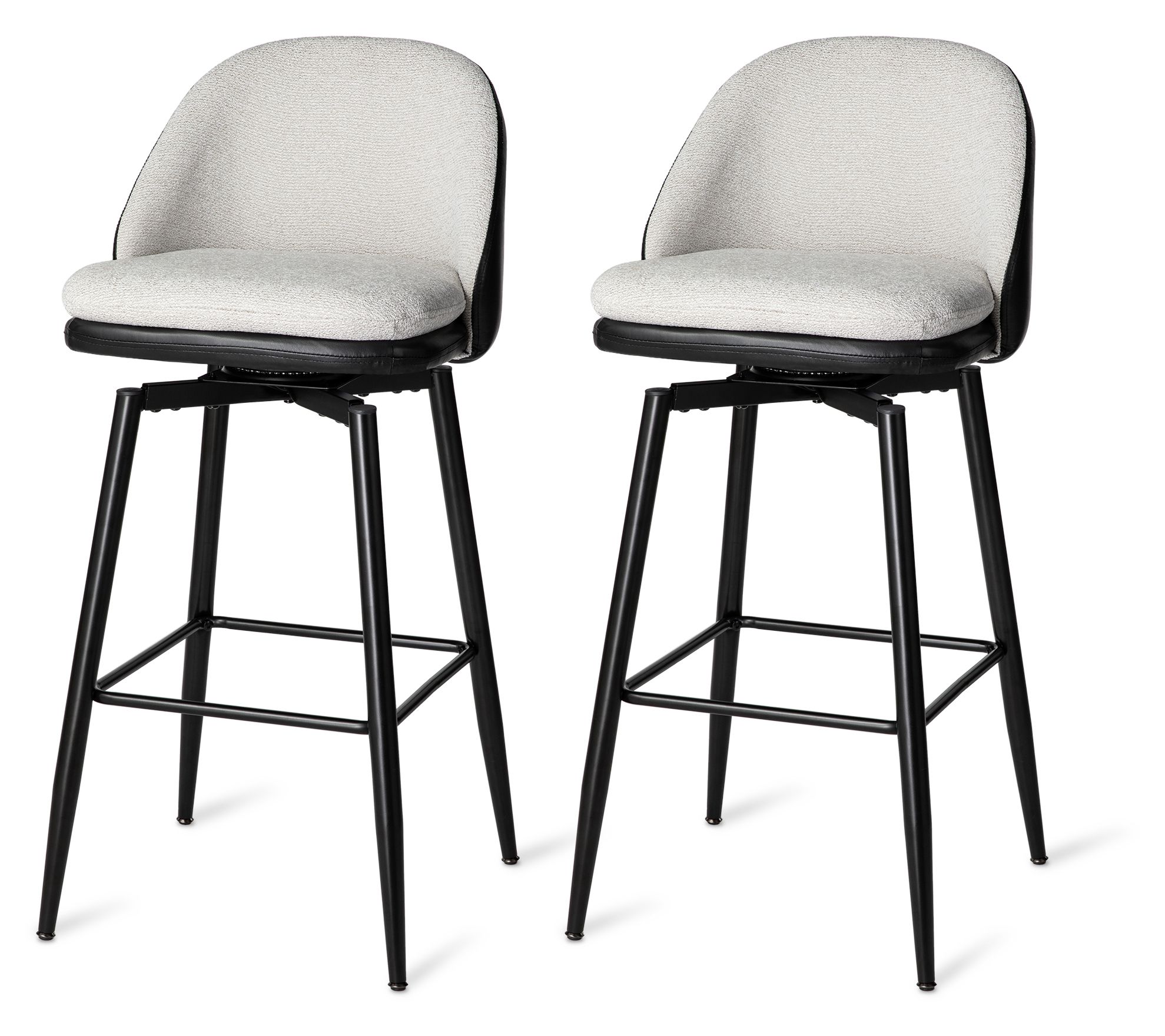 Glitzhome Modern Two Toned Color Swivel Bar Stools S/2