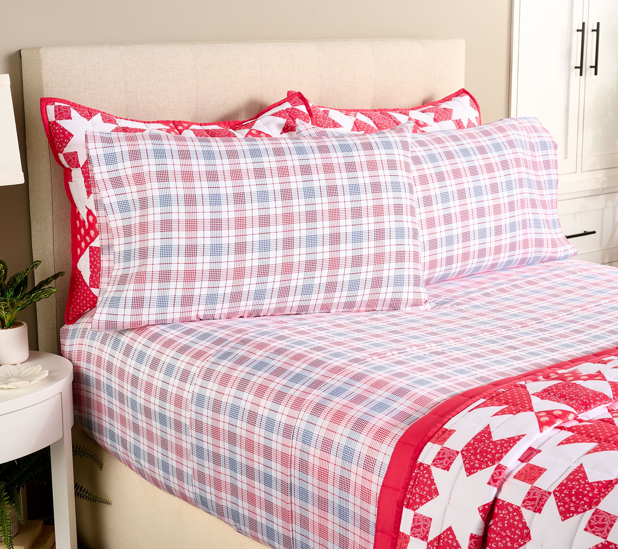 Martha Stewart 300TC Cotton Printed Sheet Set Cali King