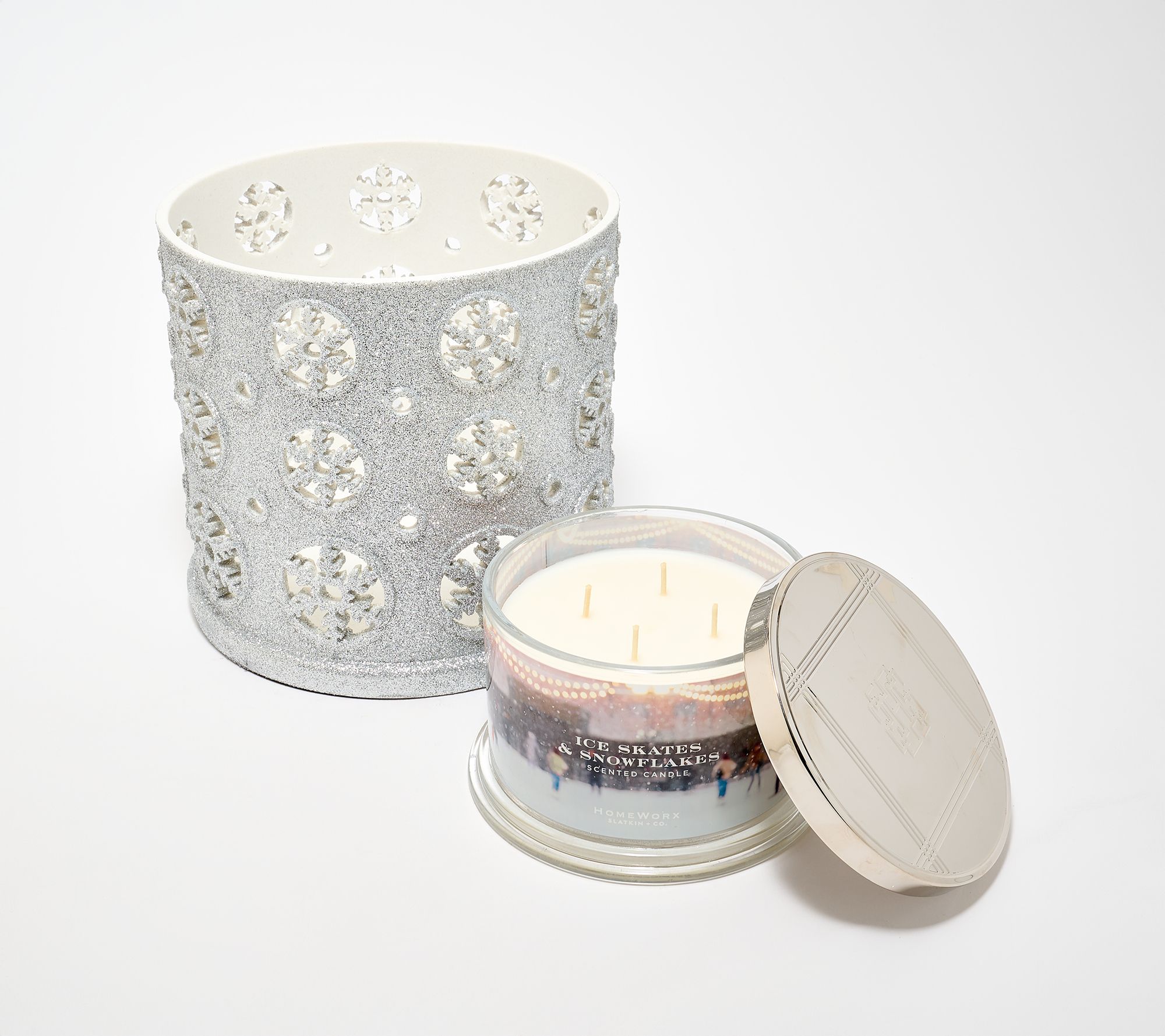HomeWorx by Slatkin + Co. Winter Wonder- land Luminary w/ 18oz Candle