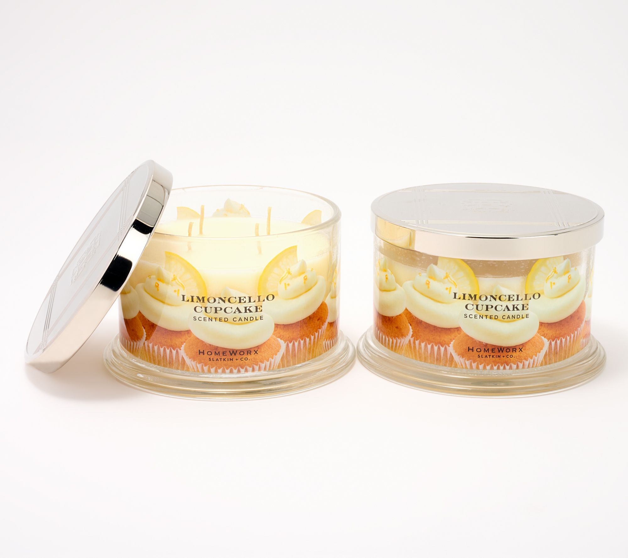 "As Is" HomeWorx by Slatkin + Co. S/2 Limoncello Cupcake