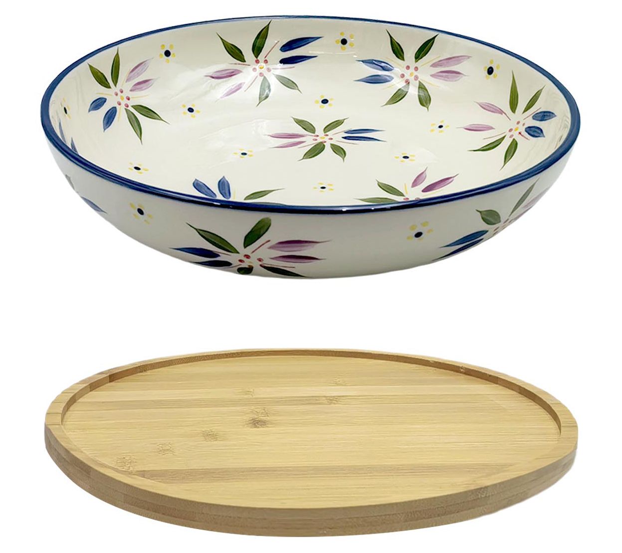 "As Is" Temp-tations Old World 13" Lazy Susan with 4-qt Bowl