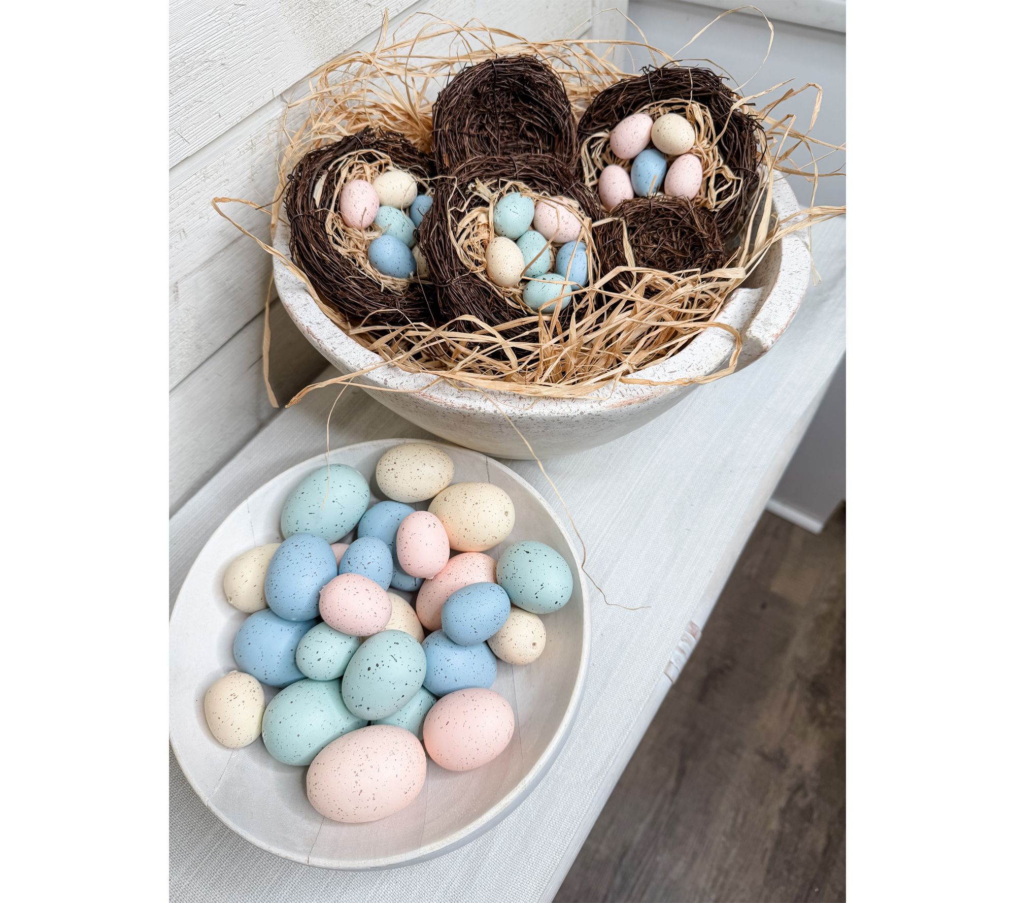 Simply Stunning 24-Piece Easter Egg & Nest Decor Set by Janine Graff