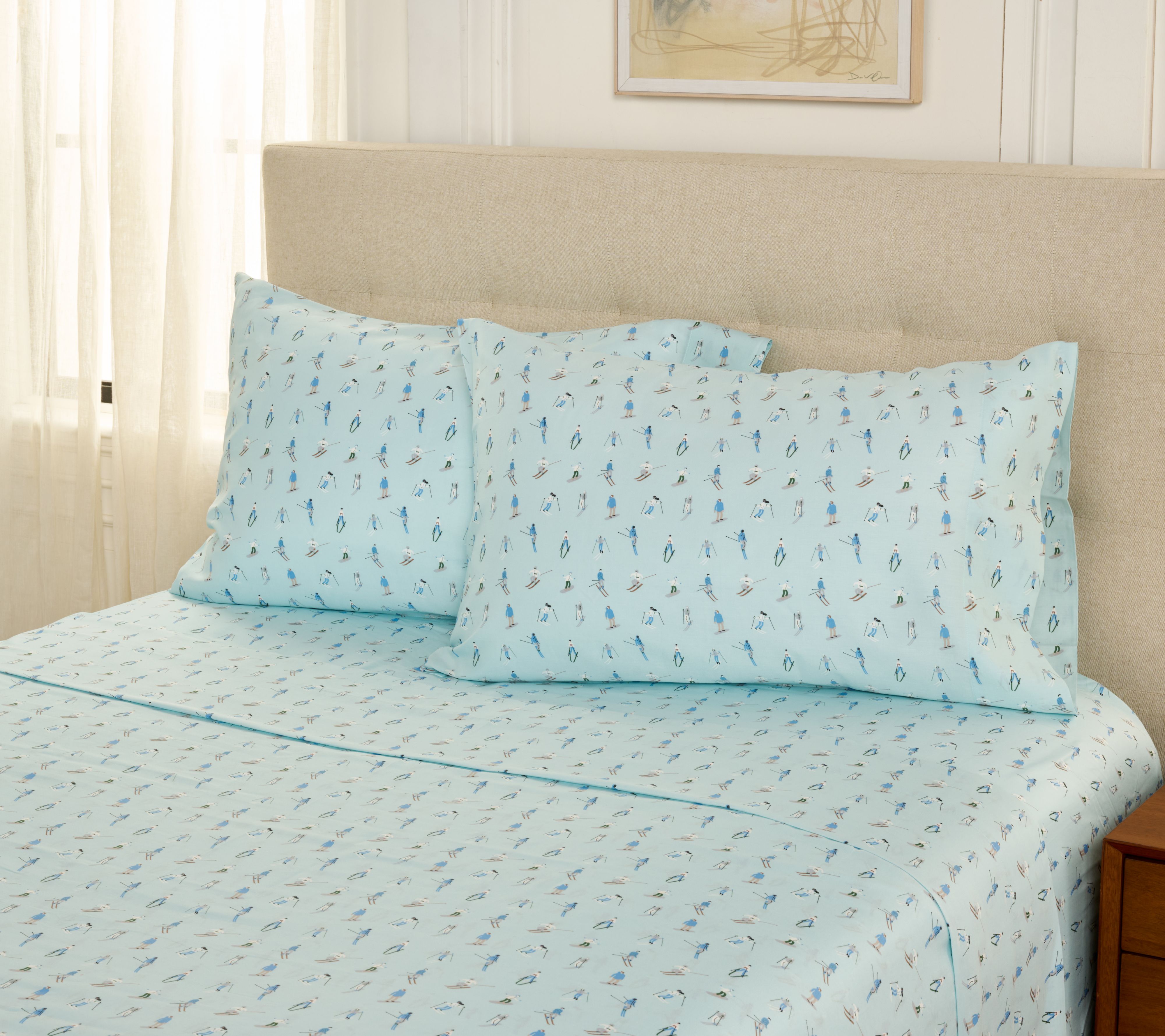 "As Is" Martha Stewart 300TC Cotton Printed Sheet Set- Queen