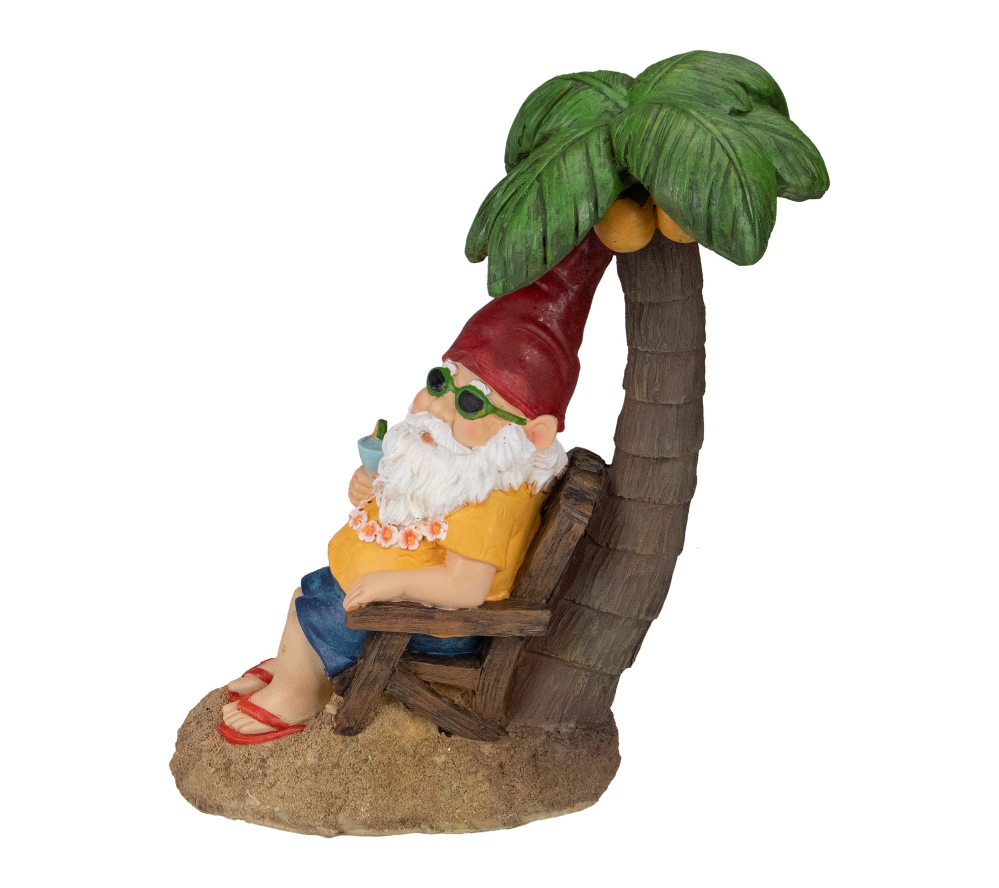 Northlight 12.25" Tropical Gnome with Palm Tree Garden Statue