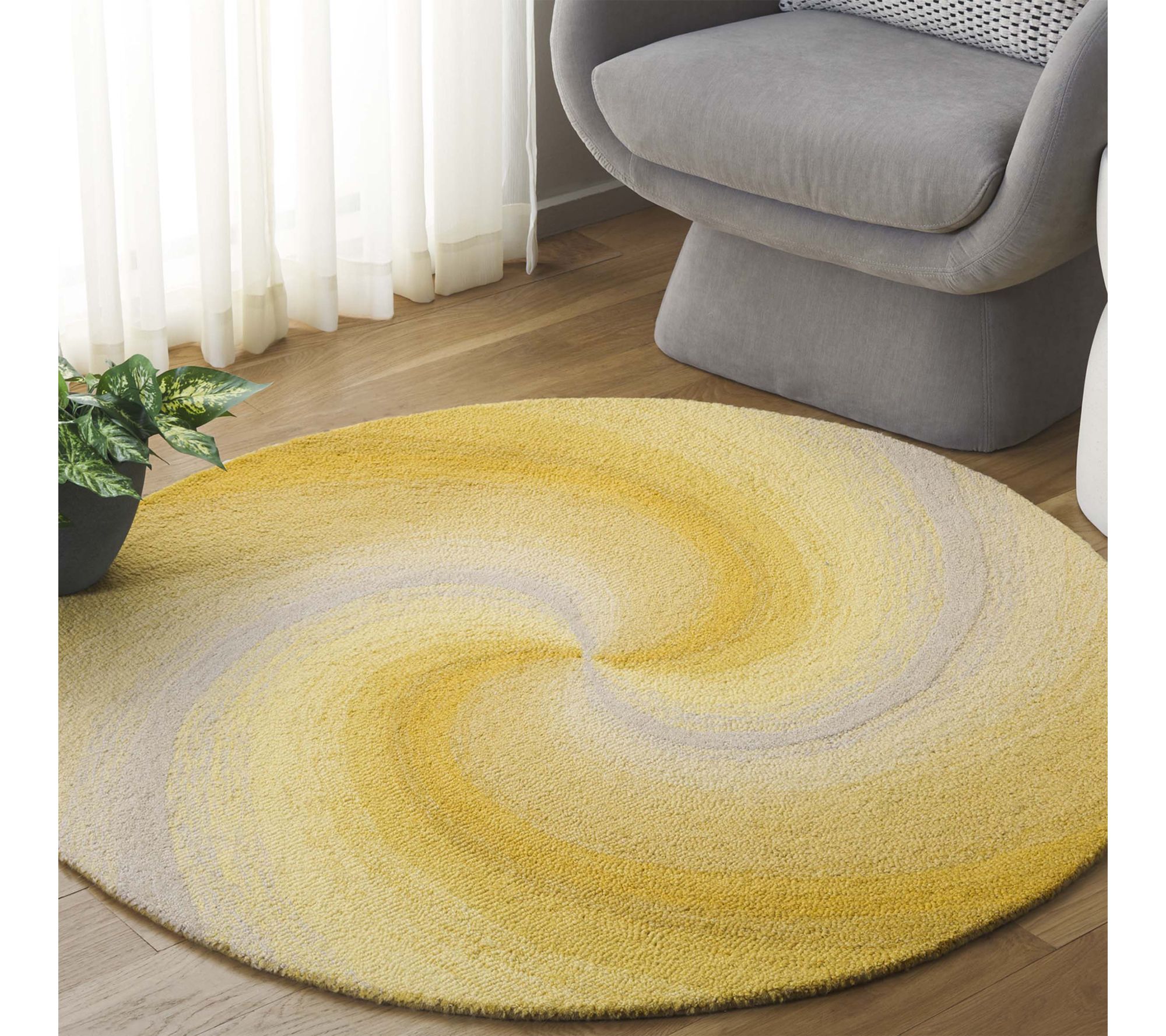 Safavieh Novelty Hand Tufted Wool 3' x 3' SwirlRug - QVC.com