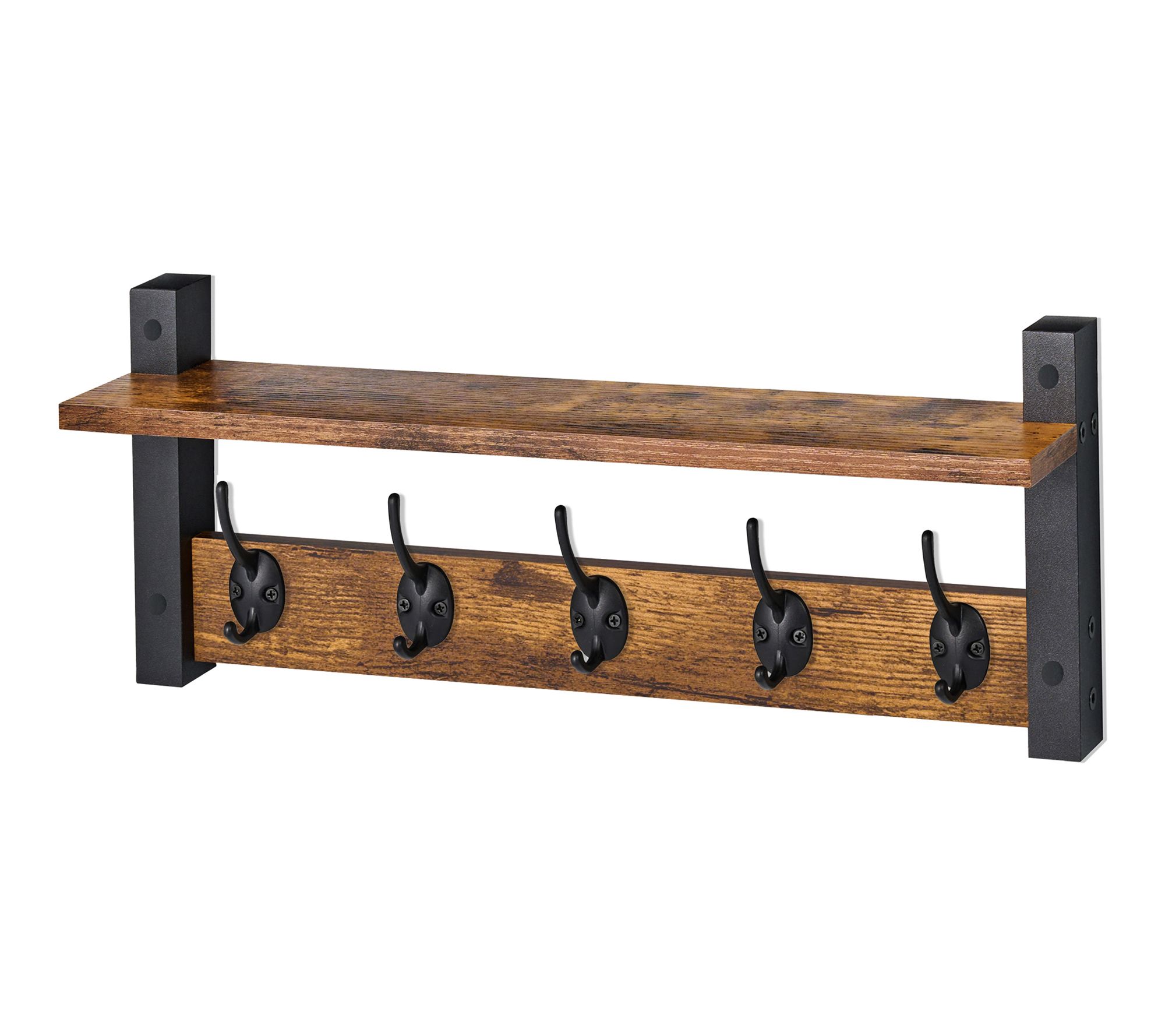 Sorbus Coat Hooks Wall Mount with Shelf - 24 Inch Coat Rack
