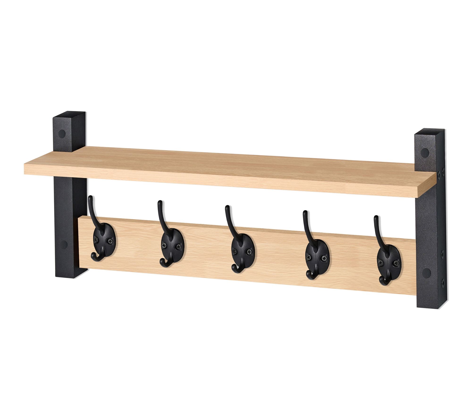 Sorbus Coat Hooks Wall Mount with Shelf - 24 Inch Coat Rack