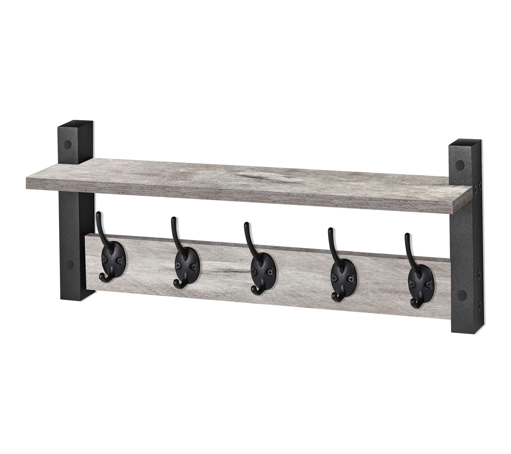 Sorbus Coat Hooks Wall Mount with Shelf - 24 Inch Coat Rack