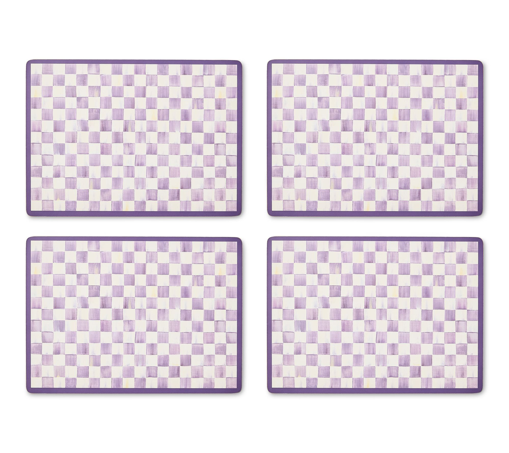 Mackenzie-Childs Violet Cork Back Placemats, Set of 4