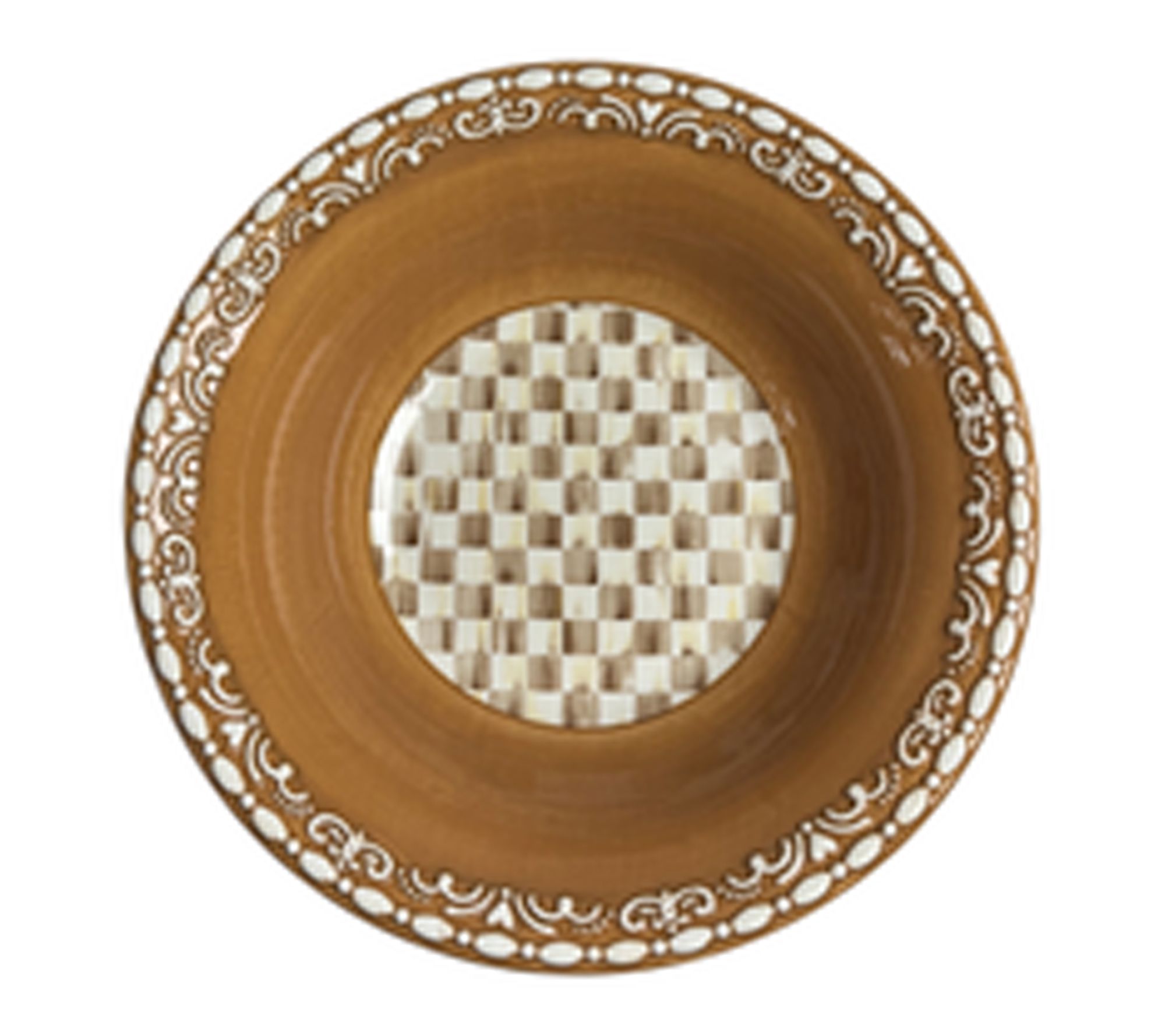 MacKenzie- Childs Mocha Check Gingerbread Serving Bowl