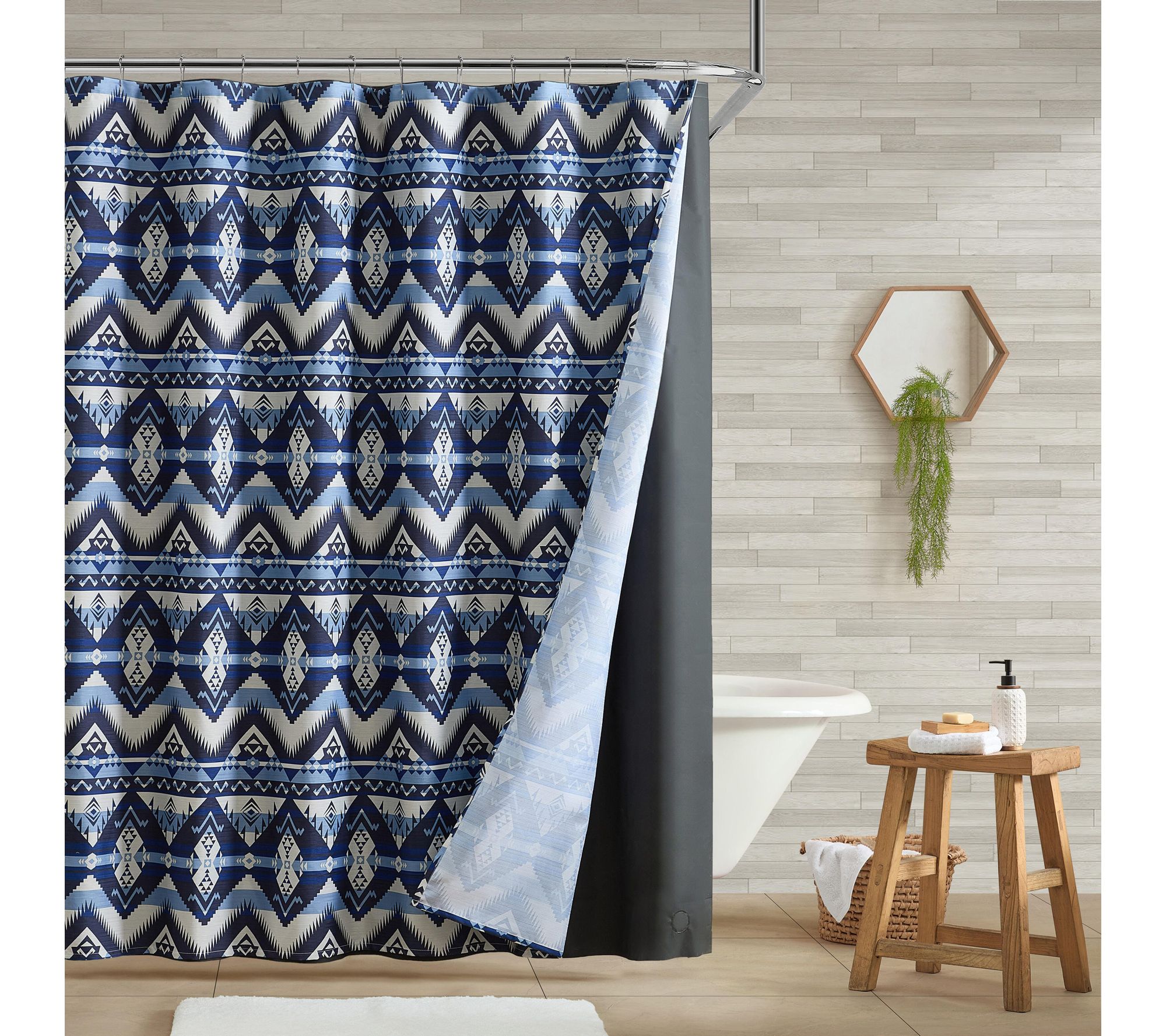 Wrangler Jesse Blue 14-Pc 72"X72" Shower Curtain Set