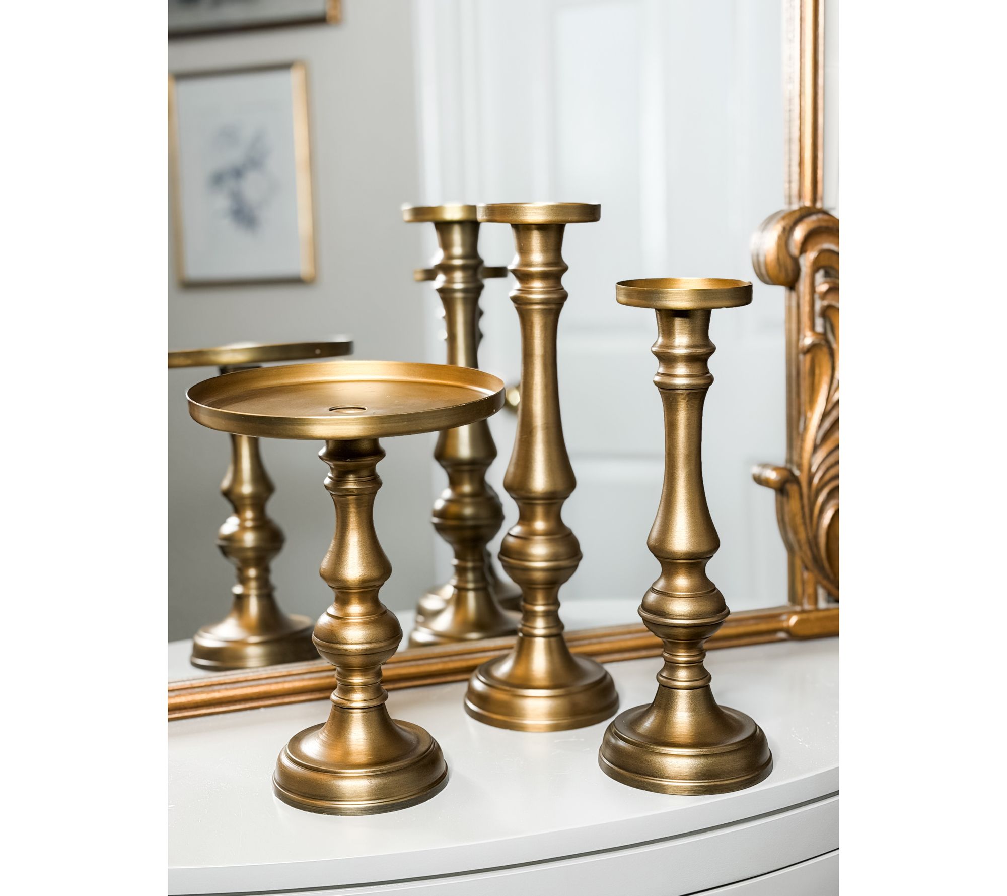 Simply Stunning Set of 3 Pillar Holders with Tray by Janine Graff