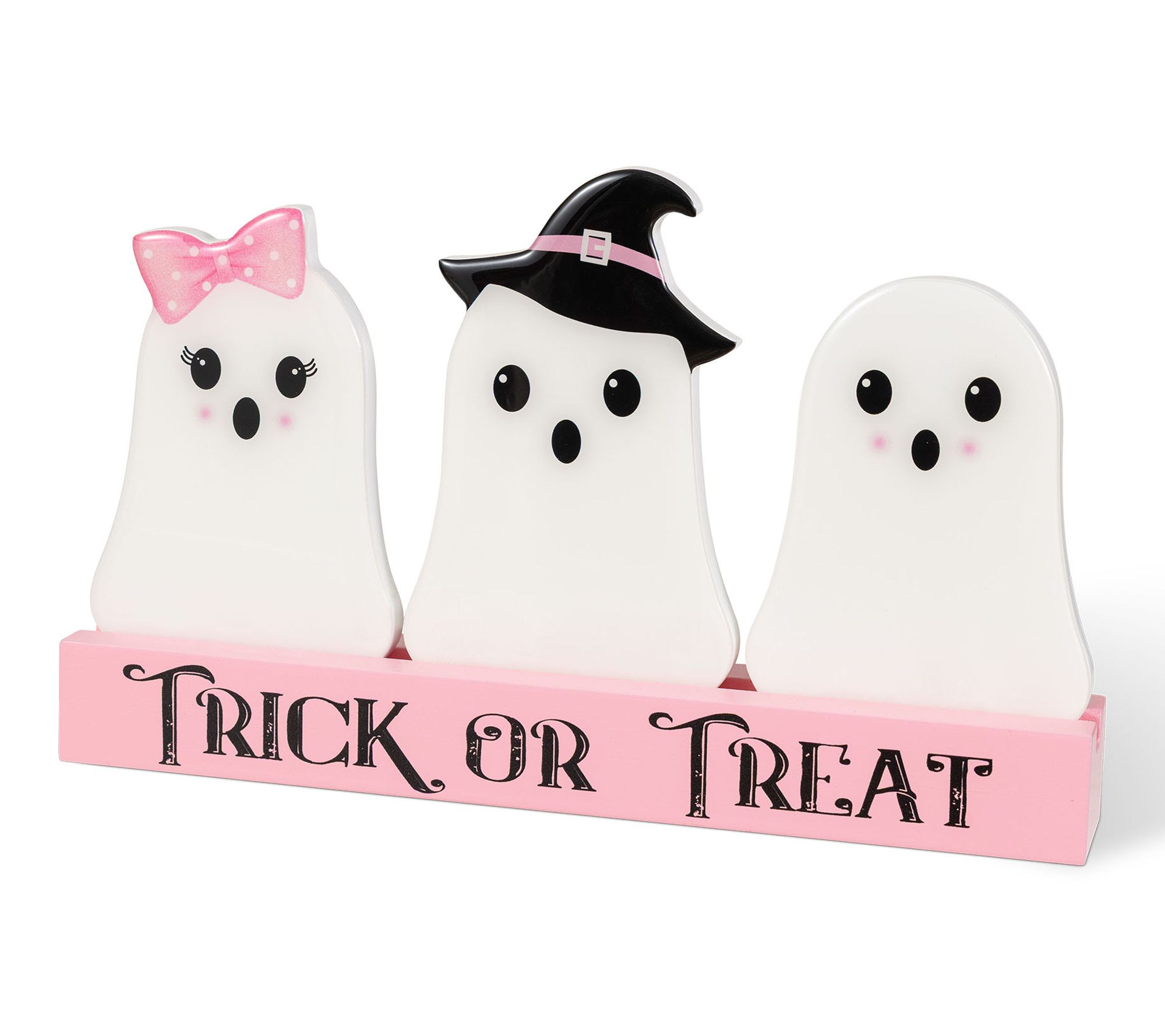 Glitzhome 10"L Halloween Wooden Epoxy Ghosts Table Decor