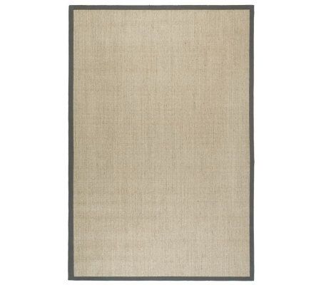 Serenity Solid Natural Fiber Sisal 6' x9' Rug with Border