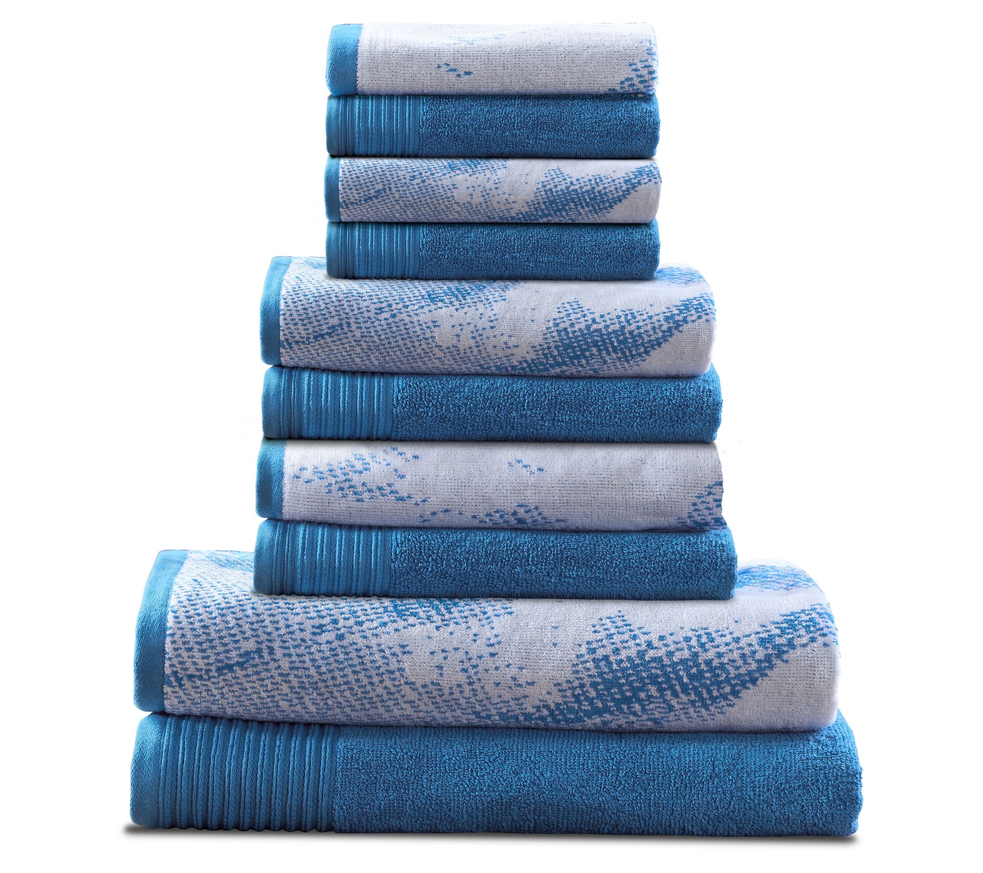Superior Marble Effect 10 PC Cotton Towel Set