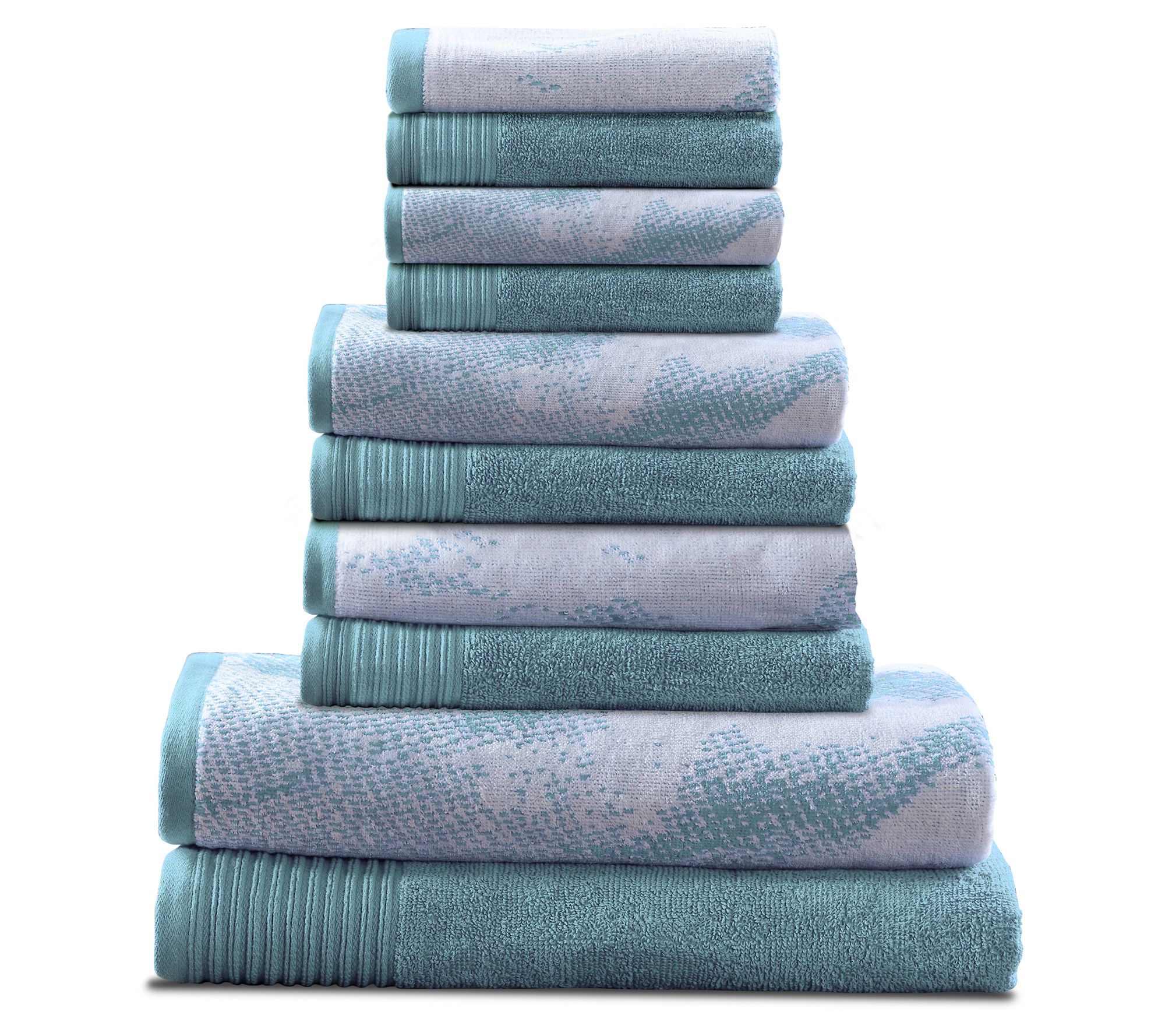 Superior Marble Effect 10 PC Cotton Towel Set