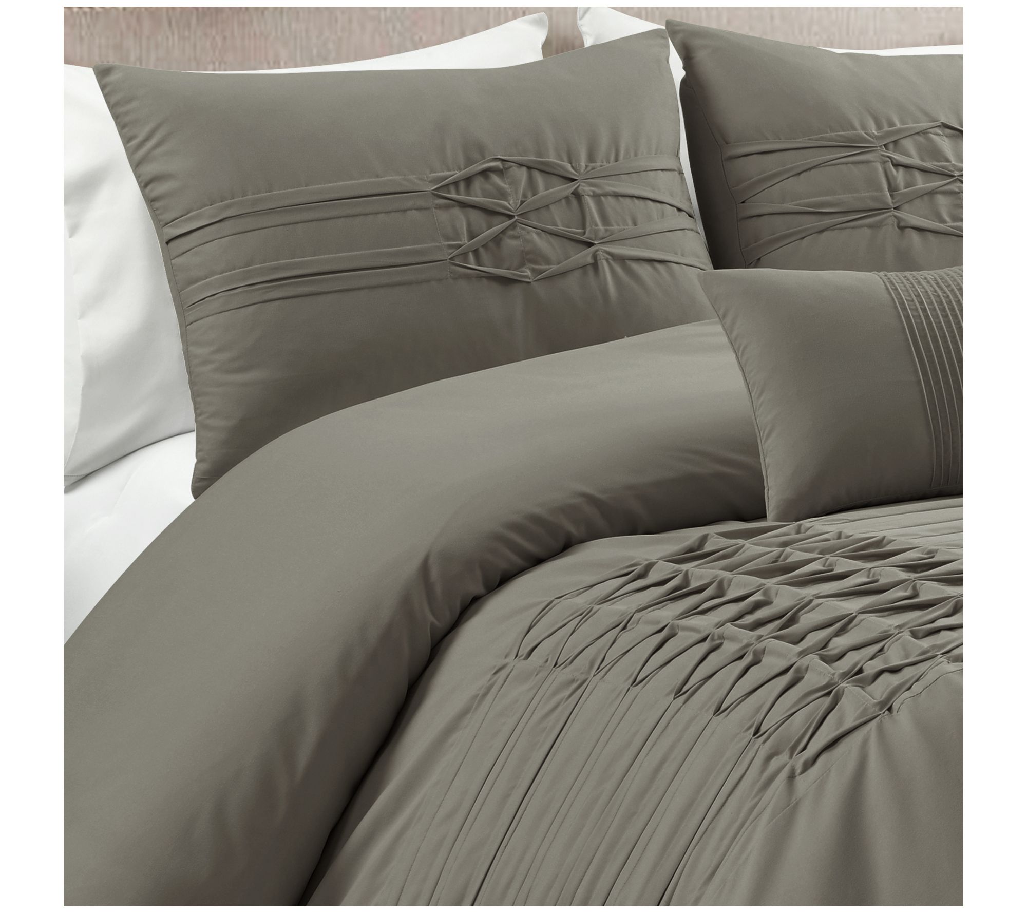 Lush Decor Arora Pleat 5Pc Comforter Set Full/Queen
