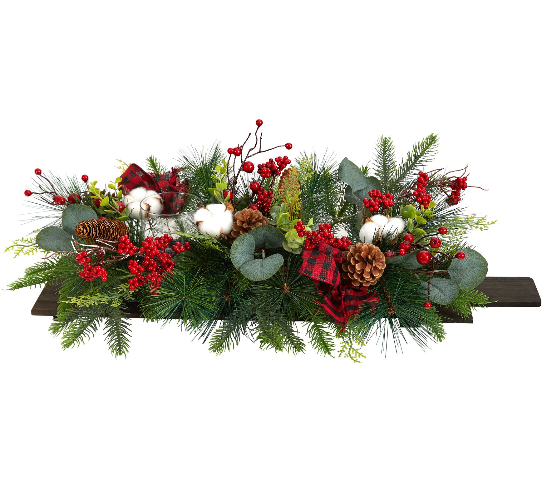 Nearly Natural 24" Holiday Berries, Pinecones,Eucalyptus Decor