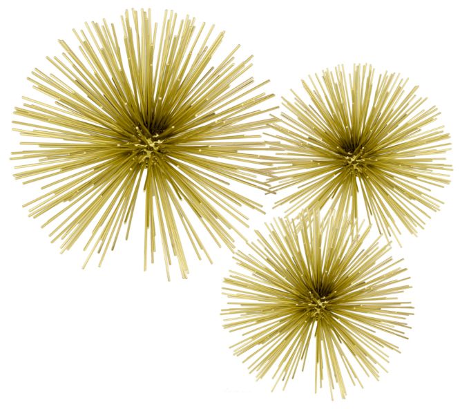 HomeRoots 10" Antique Goldtone Finish Large Urchin Sphere