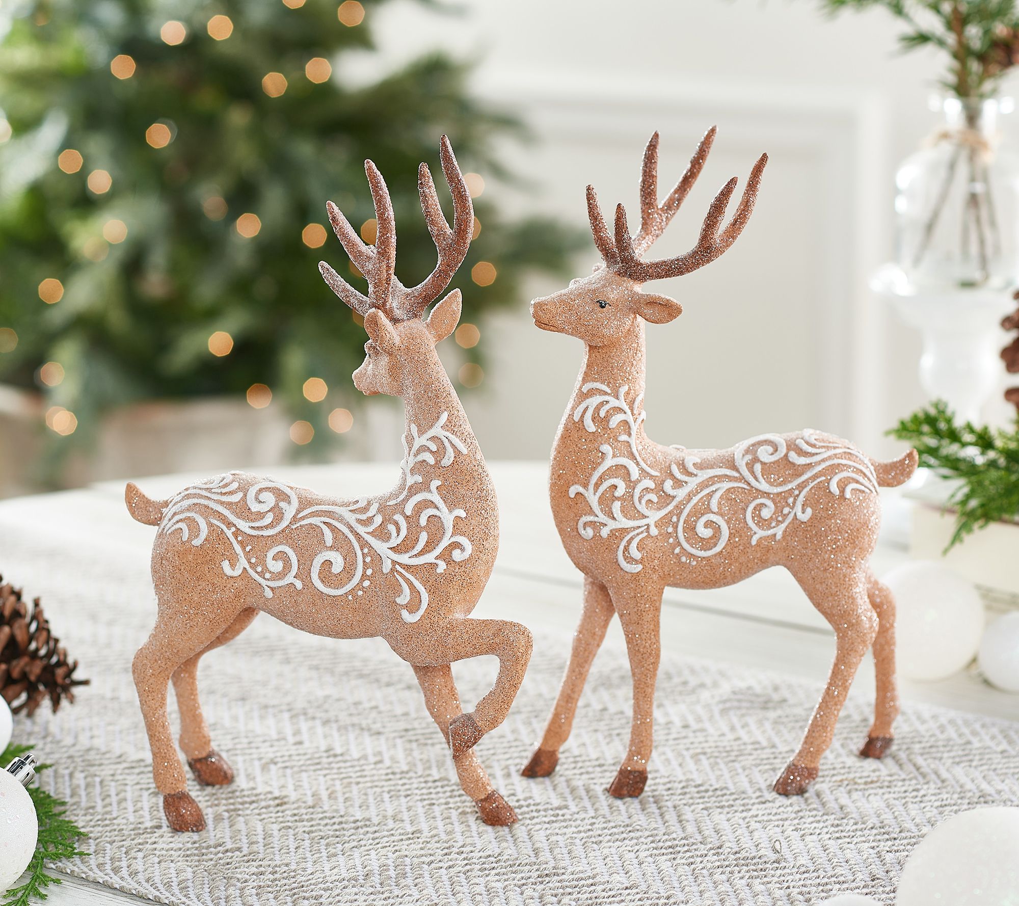 2-Piece Gingerbread Lace Reindeer by Valerie - QVC.com