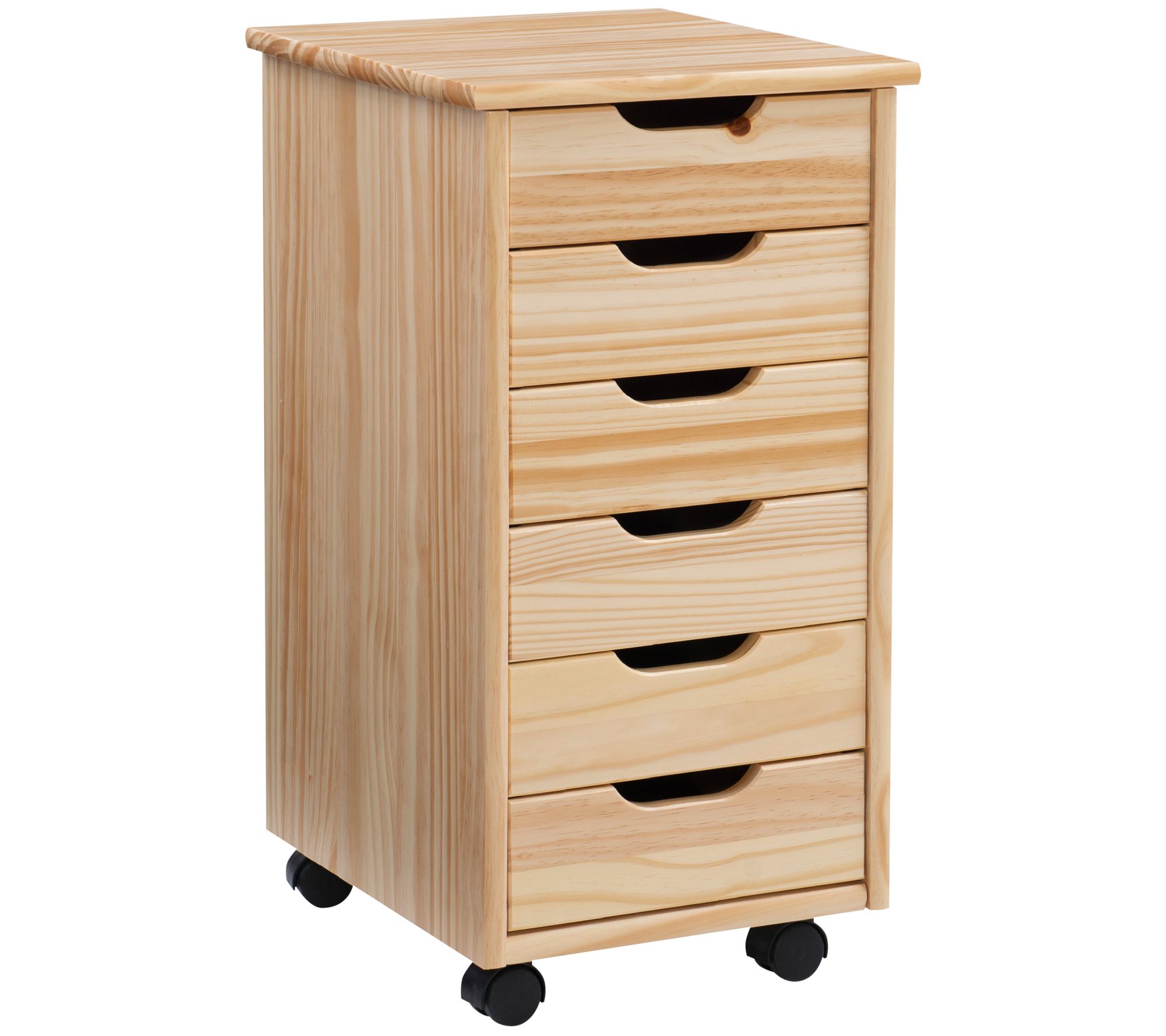Linon Home Karla Six-Drawer Rolling Storage Cart