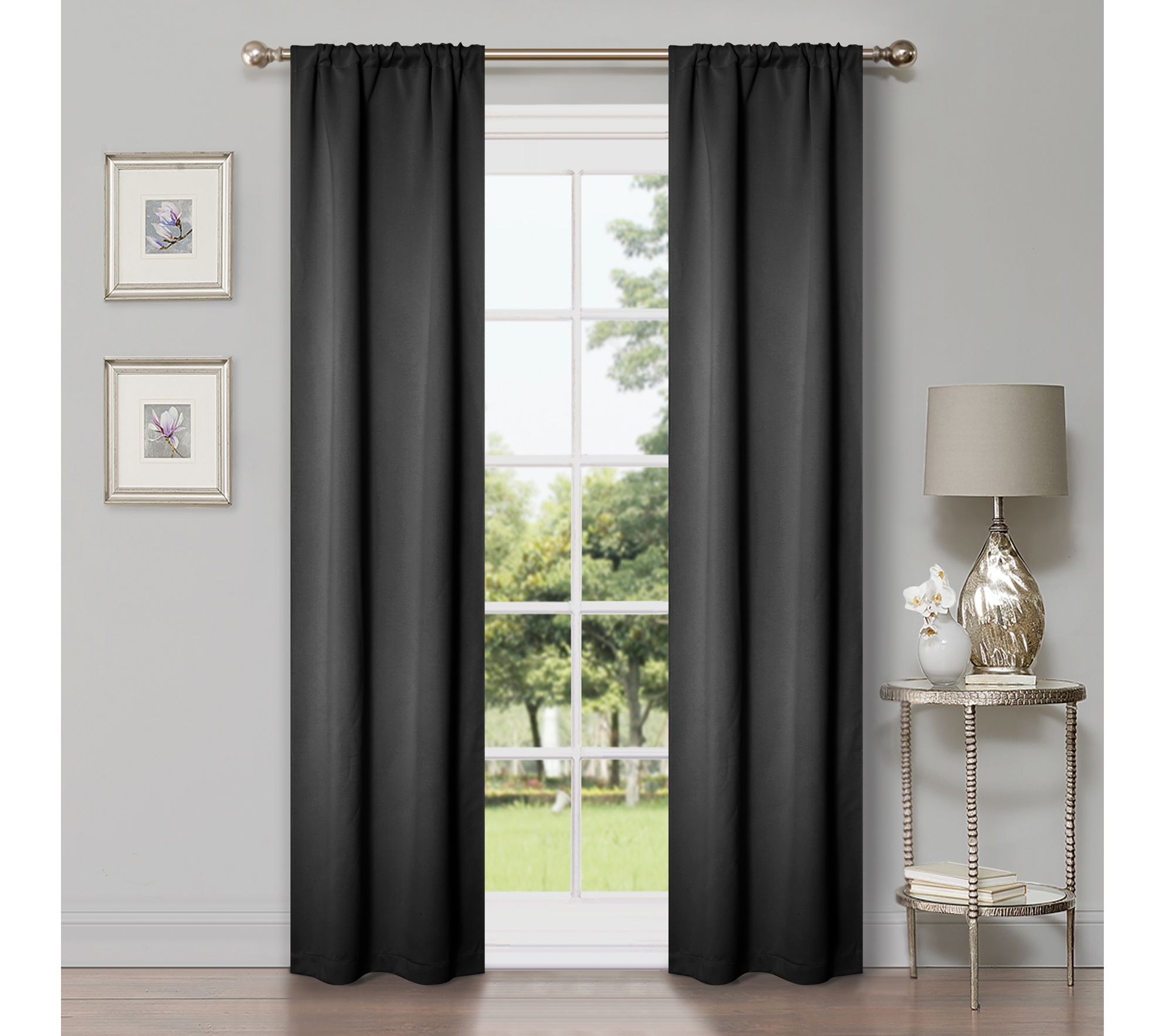 Superior Modern Solid Blackout 2-Piece Curtain et, 26X84