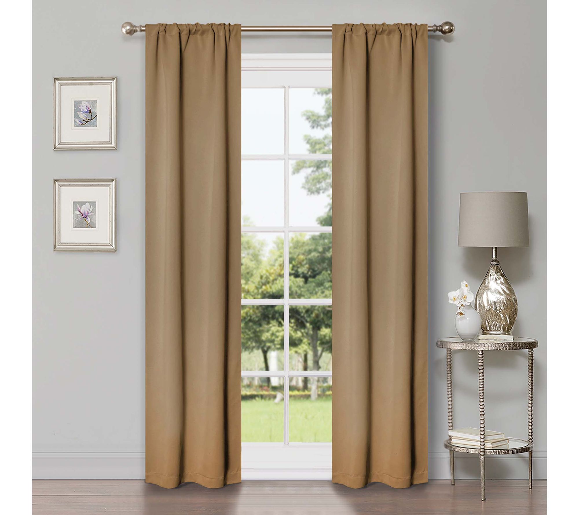 Superior Modern Solid Blackout 2-Piece Curtain et, 26X84