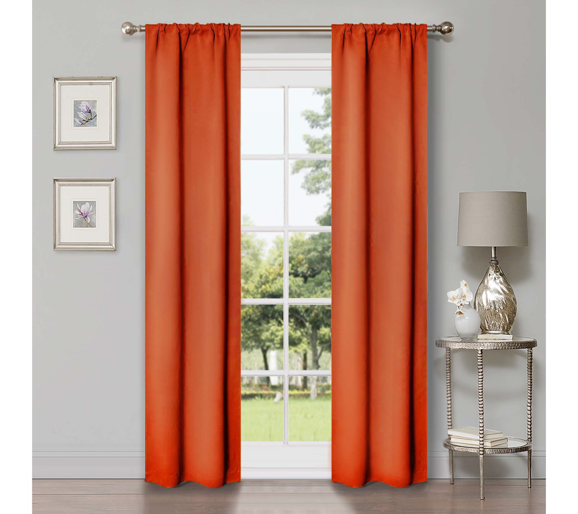 Superior Modern Solid Blackout 2-Piece Curtainet, 26X84