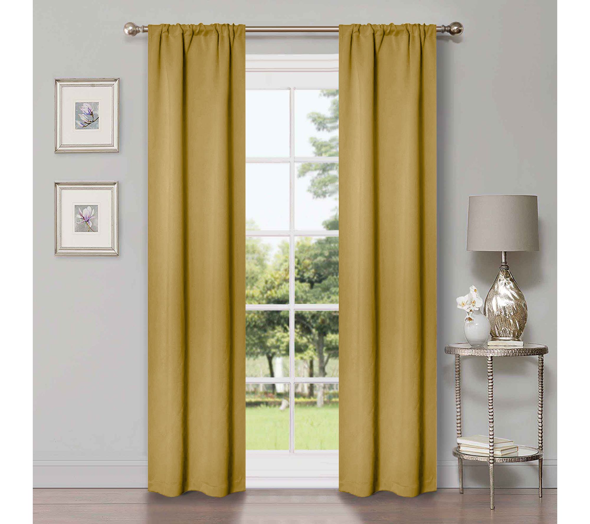 Superior Modern Solid Blackout 2-Piece Curtainet, 26X84