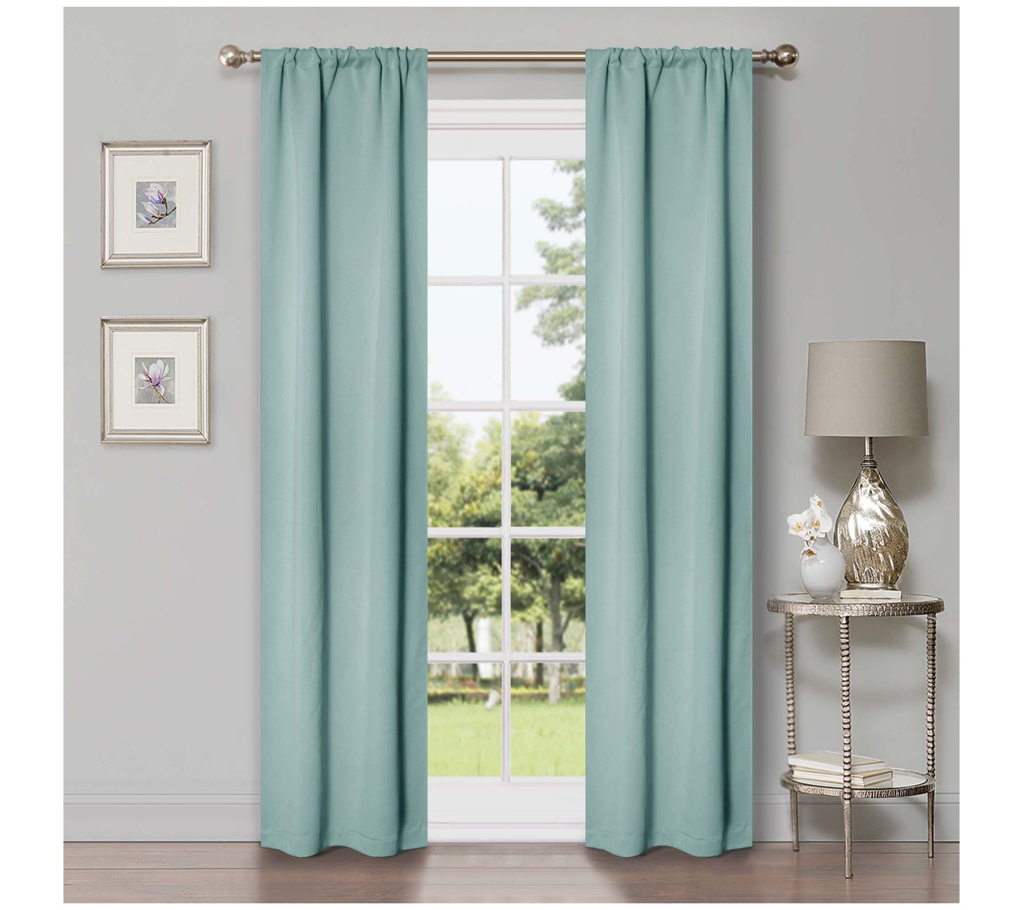 Superior Modern Solid Blackout 2-Piece Curtain et, 26X84