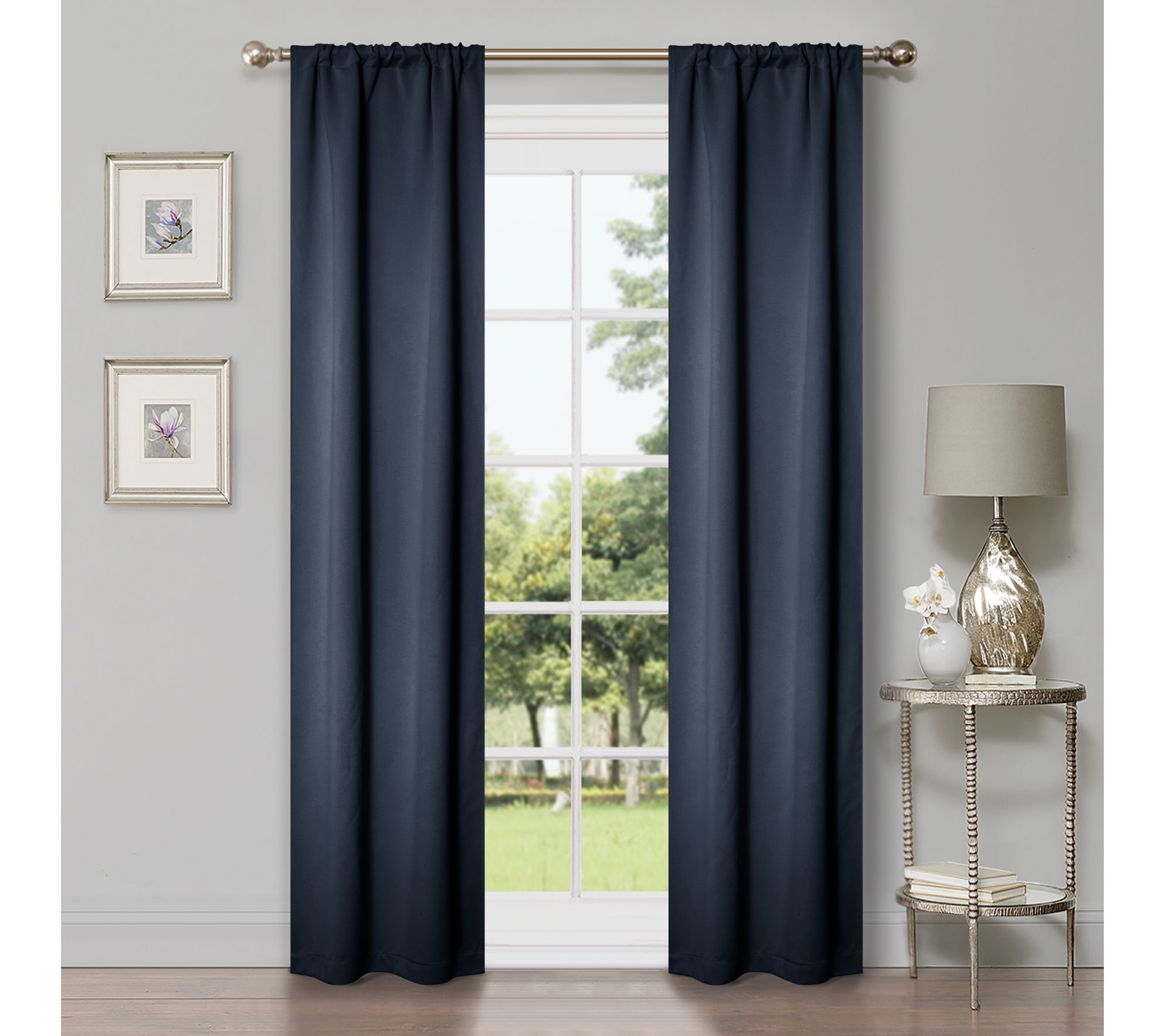 Superior Modern Solid Blackout 2-Piece Curtainet, 26X84
