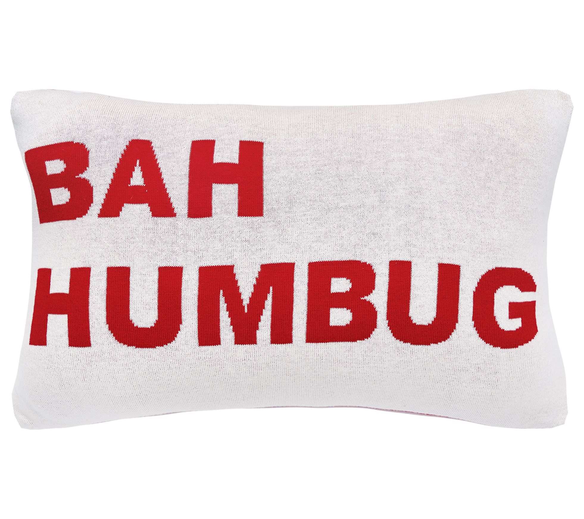 C&F Home Bah Humbug 14" x 22" Knitted Throw Pil low