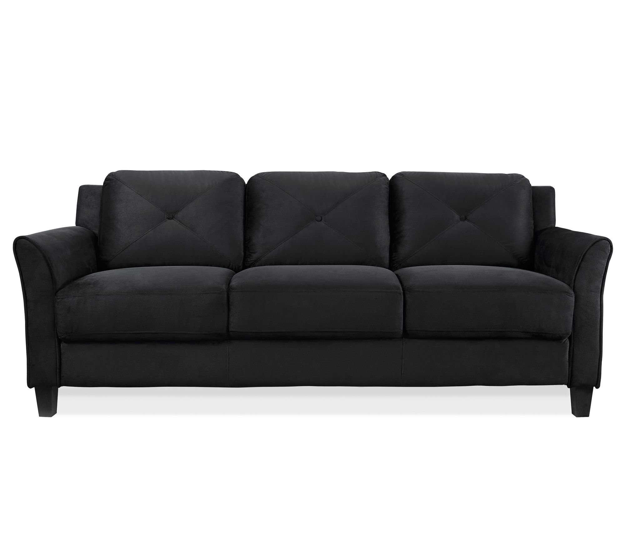 Lukaa Sofa Upholstered Microfiber Curved Arms - QVC.com