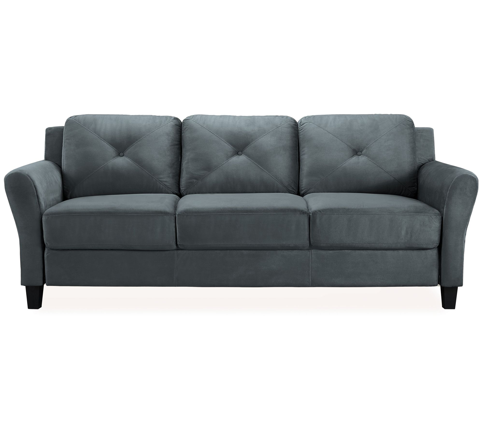 Lukaa Sofa Upholstered Microfiber Curved Arms
