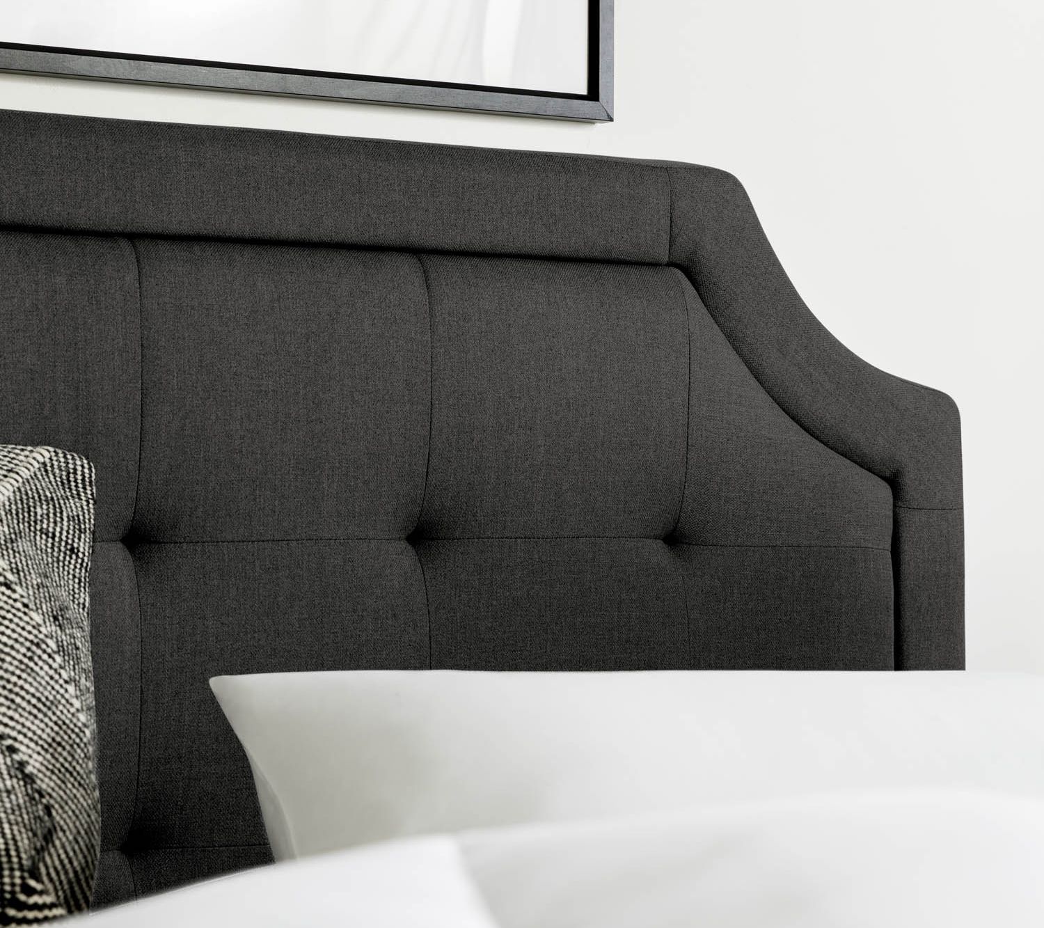 Brookside Scoop Headboard with Square Tufting, Queen - QVC.com