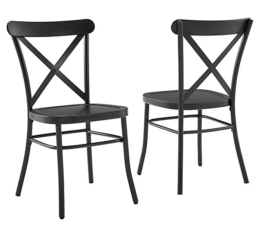 Camille 2-Pc Dining Chair Matte Black by Crosley