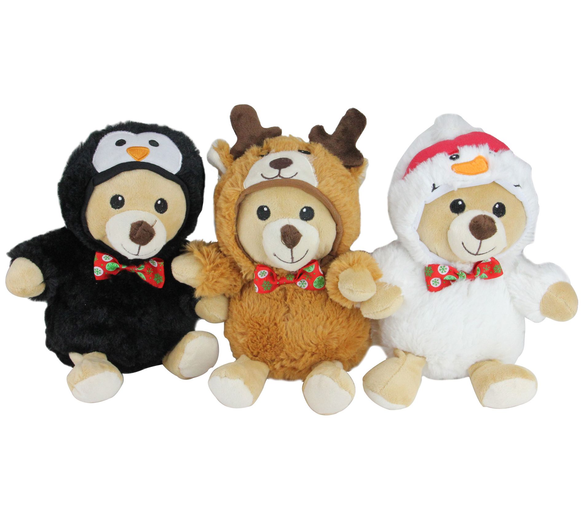 Northlight Stuffed Bear Figures - Set of 3 - QVC.com