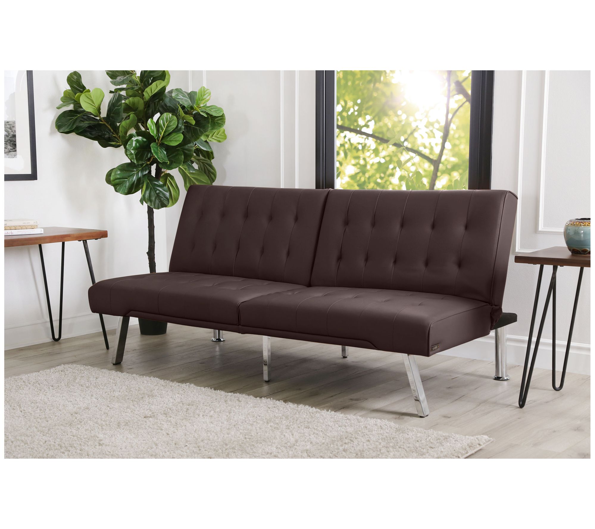 Jackson Leather Foldable Futon Sofa Bed by Abbyson Living