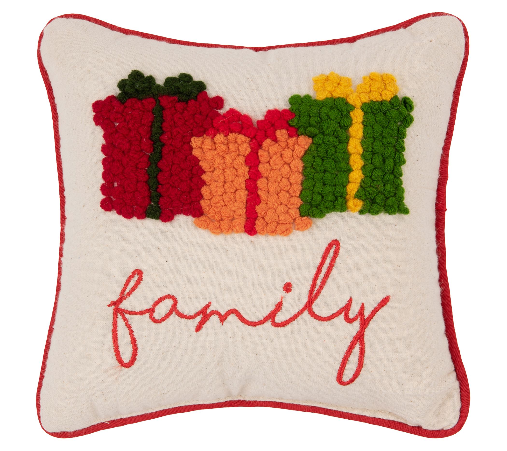 C&F Home Family Presents French Knot Throw Pill ow