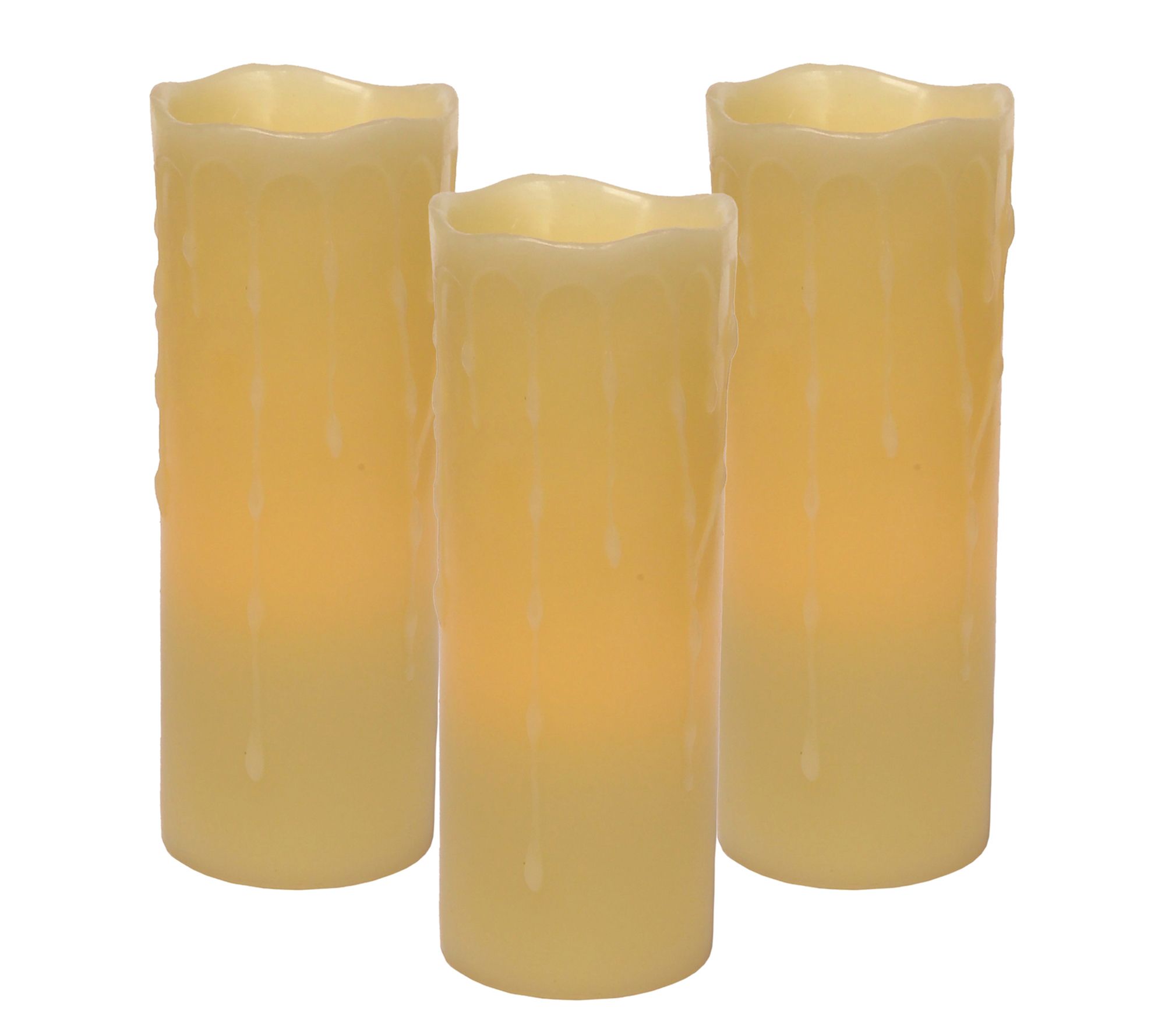 Melrose LED Wax Dripping Pillar Candle (Set of 3)