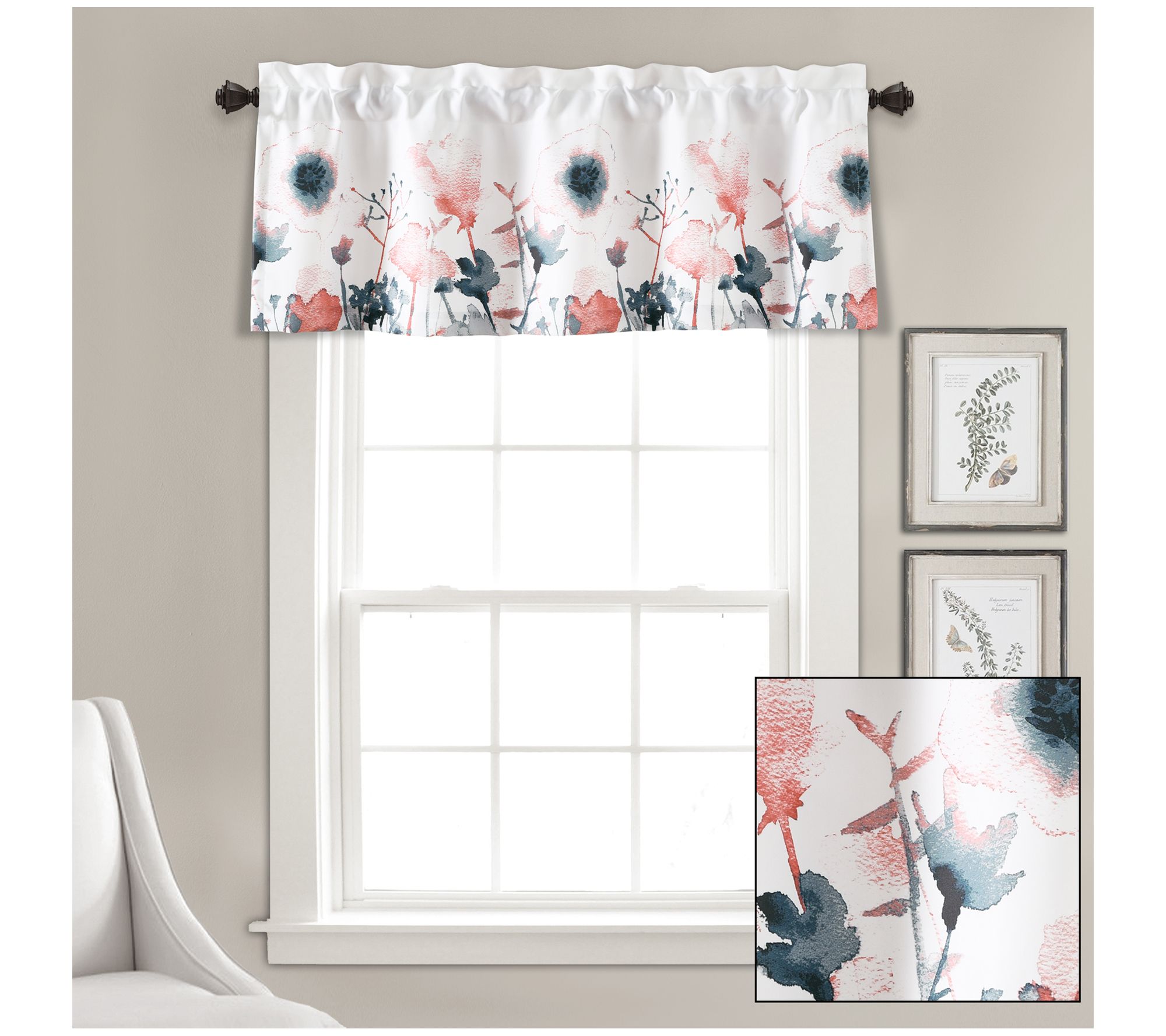 Zuri Flora Light Filtering Valance Single by Lush Decor