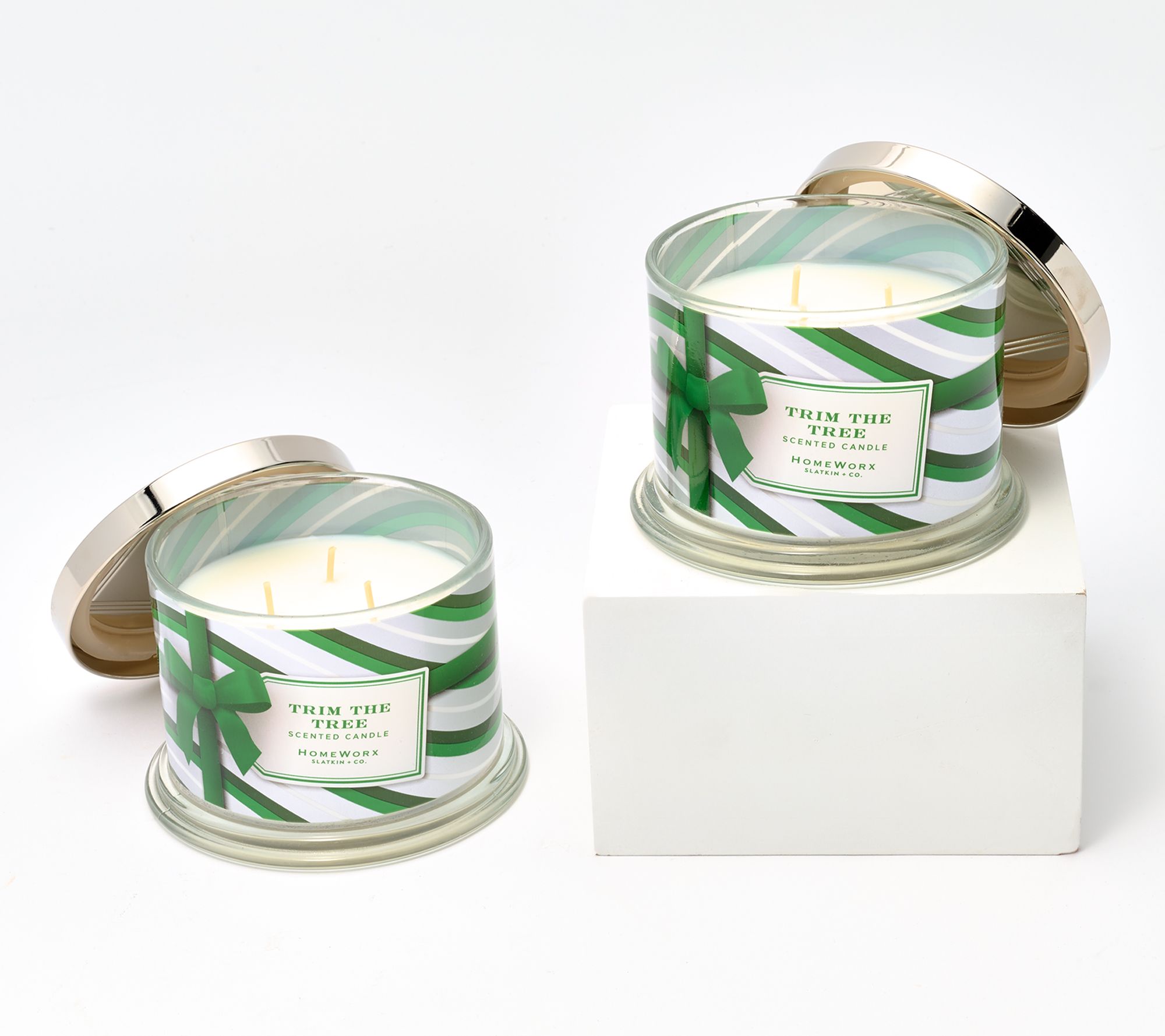 HomeWorx by Slatkin + Co. Set of 2 14-oz Trim the Tree Candles